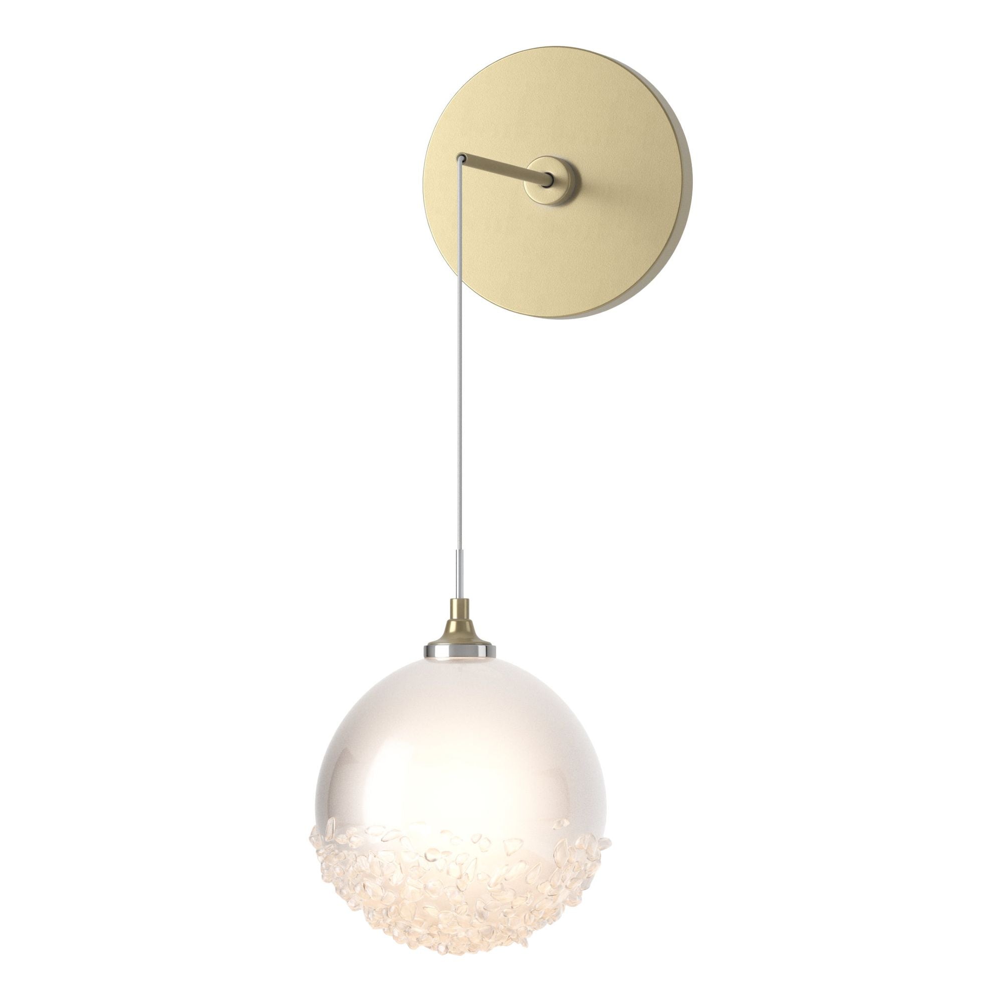 Fritz Globe Low Voltage Sconce 1-Light Frosted Glass (FD) in Modern Brass