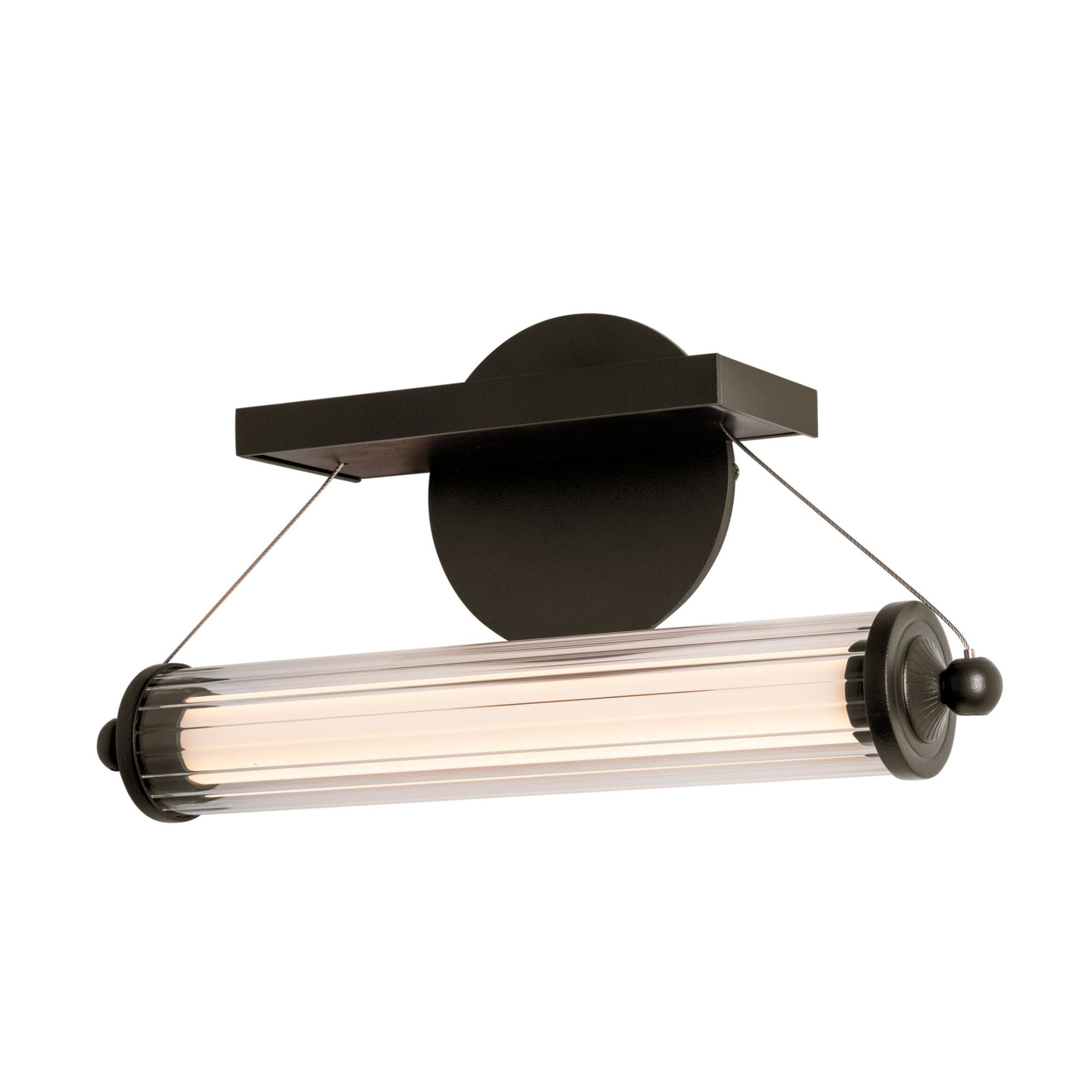 Libra LED Sconce Black Wood LED Clear Glass (ZM) in Oil Rubbed Bronze