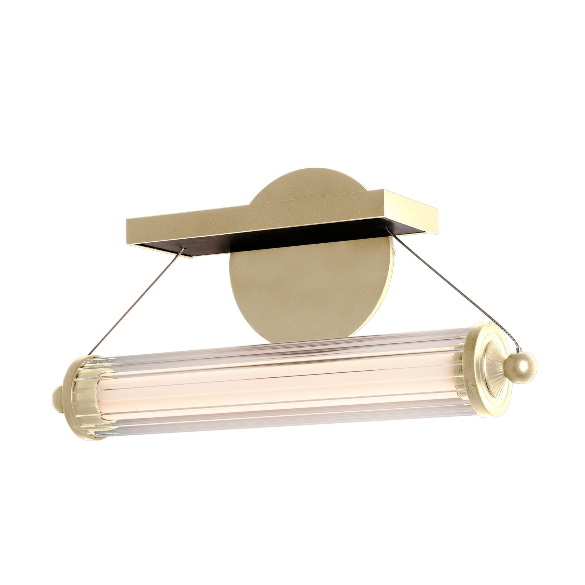 Libra LED Sconce Black Wood LED Clear Glass (ZM) in Modern Brass