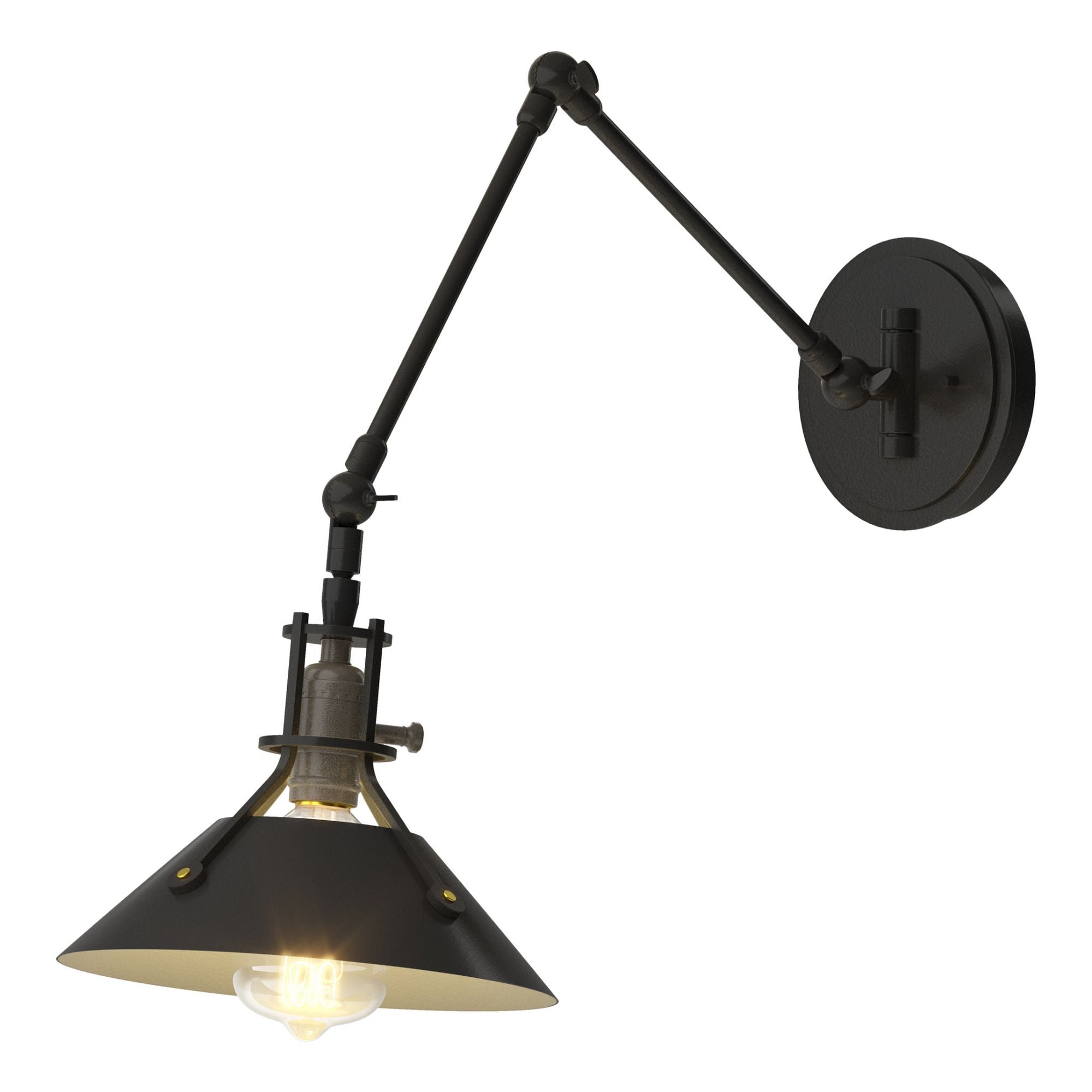 Henry Sconce 1-Light Black Accent in Black - Dimmer on Socket