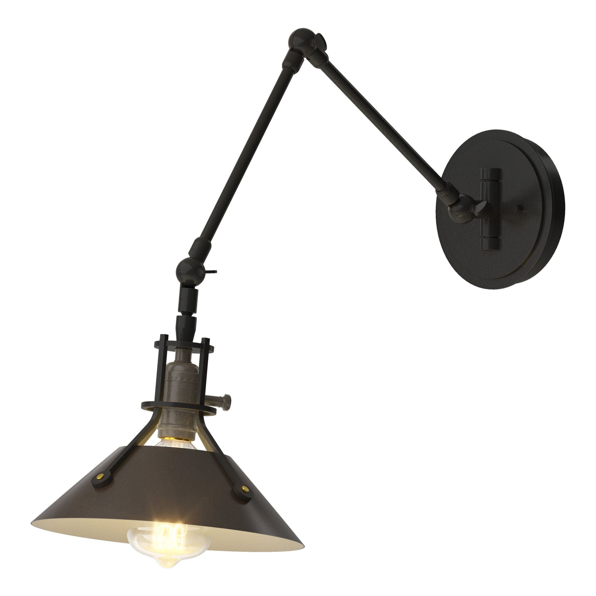 Henry Sconce 1-Light Oil Rubbed Bronze Accent in Black - Dimmer on Socket