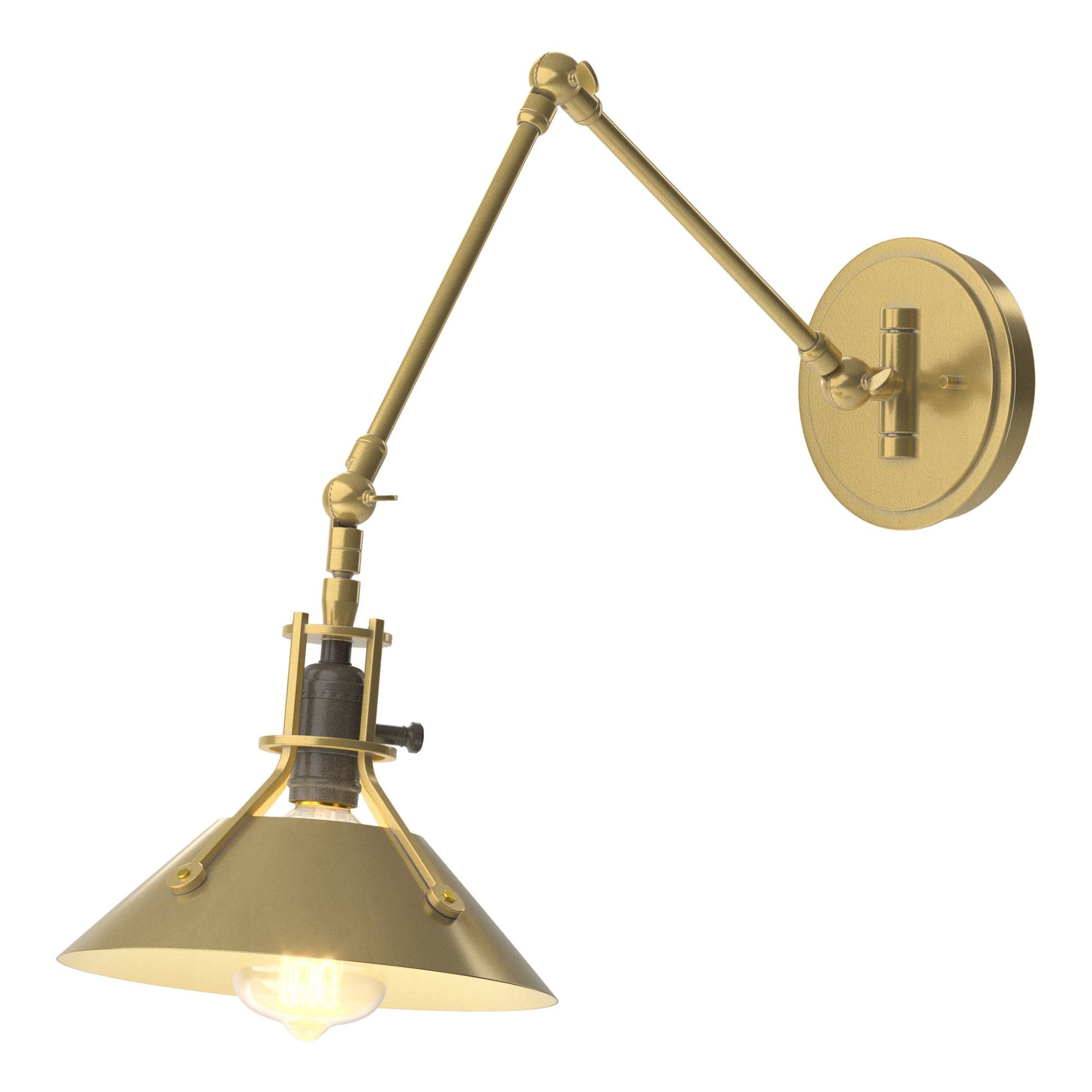 Henry Sconce 1-Light Modern Brass Accent in Modern Brass - Dimmer on Socket