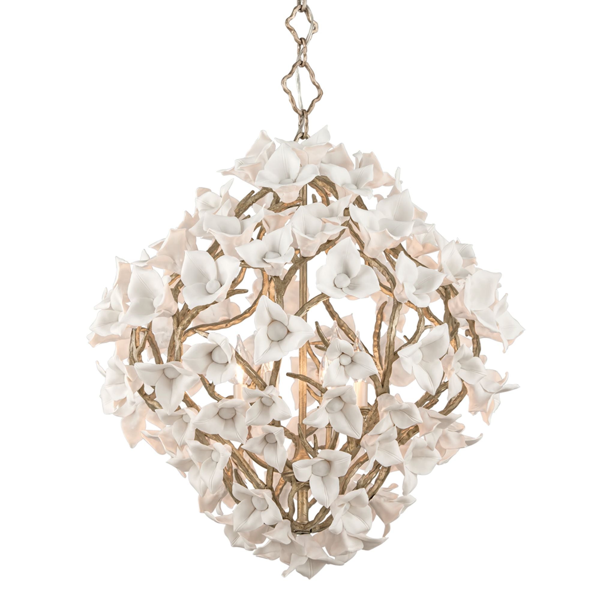 Lily 6-Light Chandelier in Stria Gold Leaf 26.25W x 30H