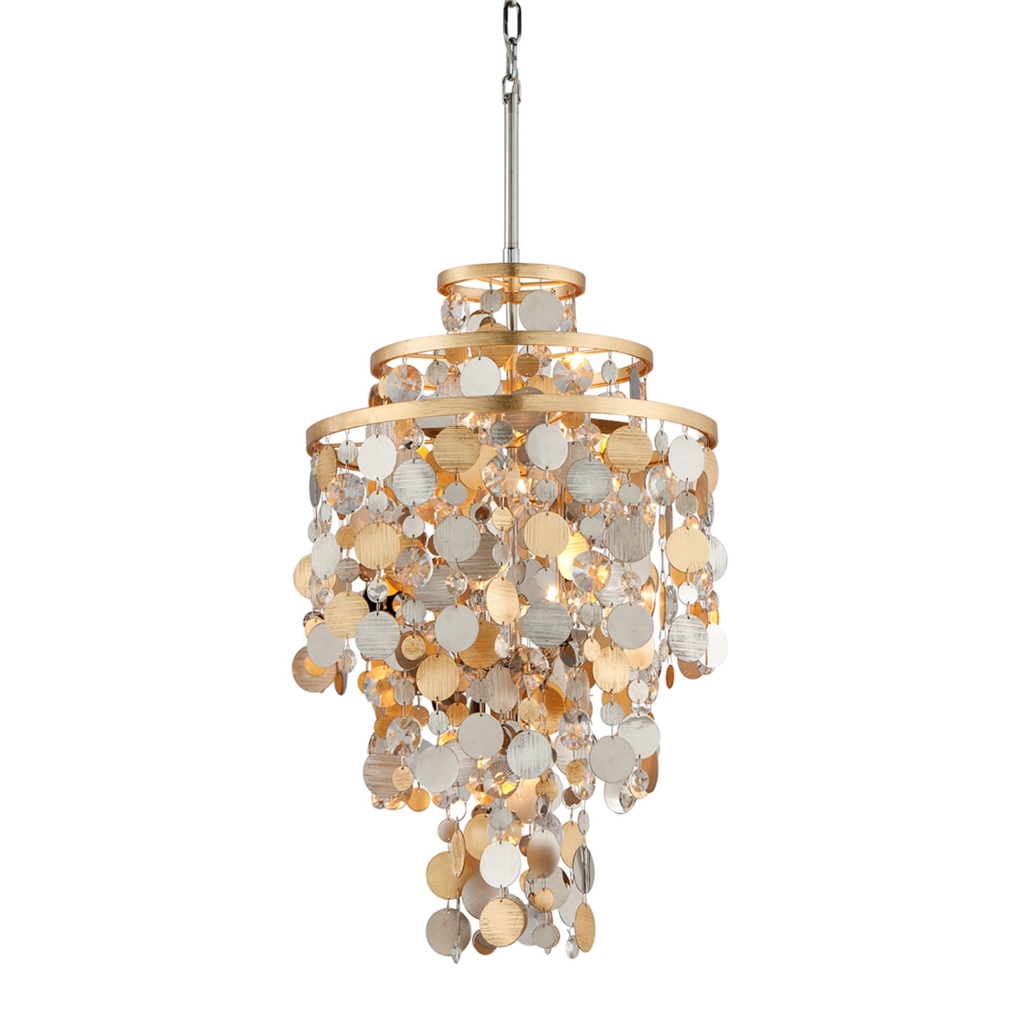 Ambrosia 5-Light Chandelier in Silver & Gold Leaf & Stainless 18W x 30H