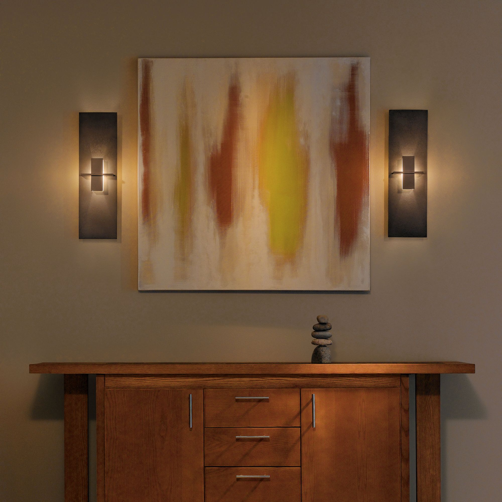 Aperture Vertical Sconce 1-Light White Art Glass (BB) in Dark Smoke