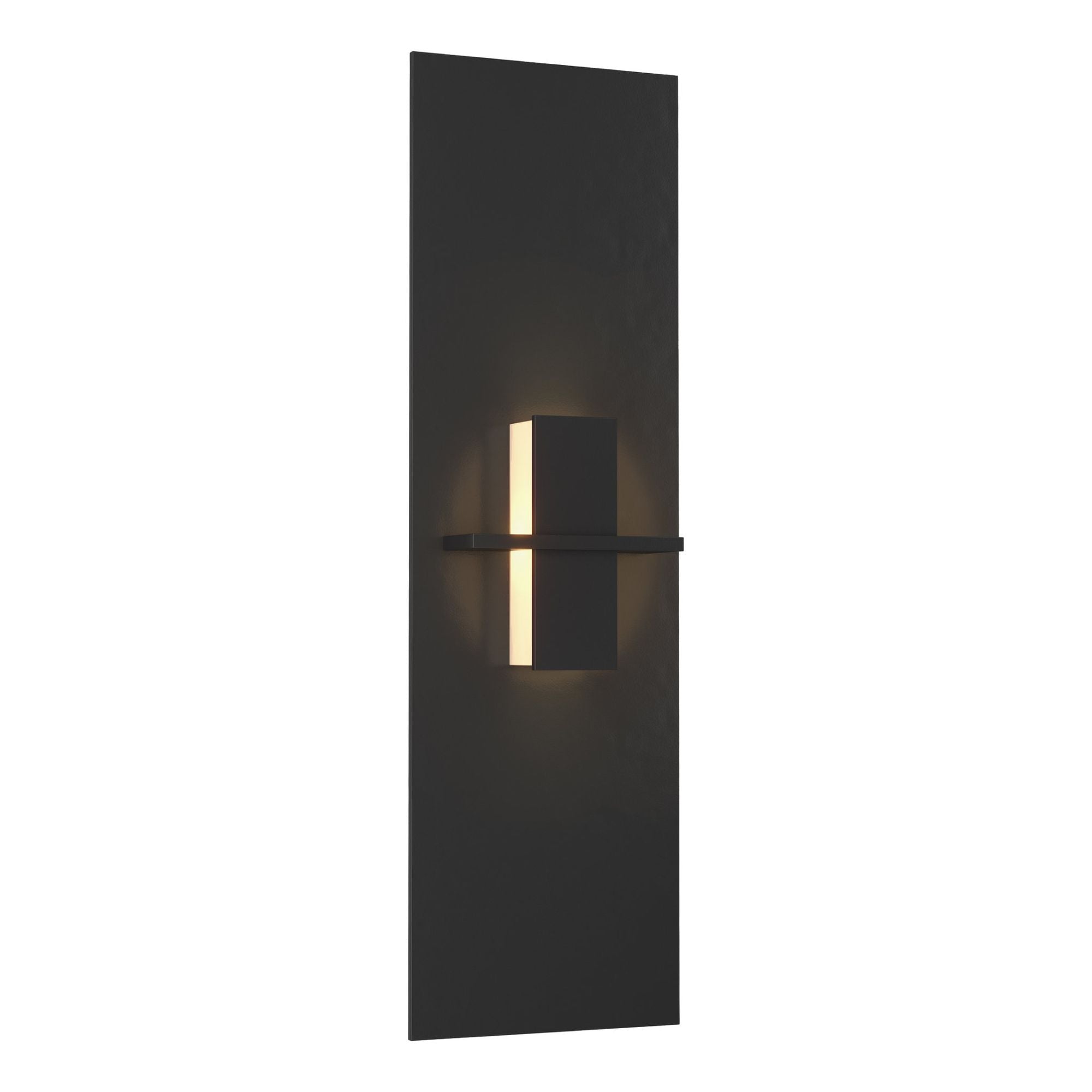 Aperture Vertical Sconce 1-Light White Art Glass (BB) in Black