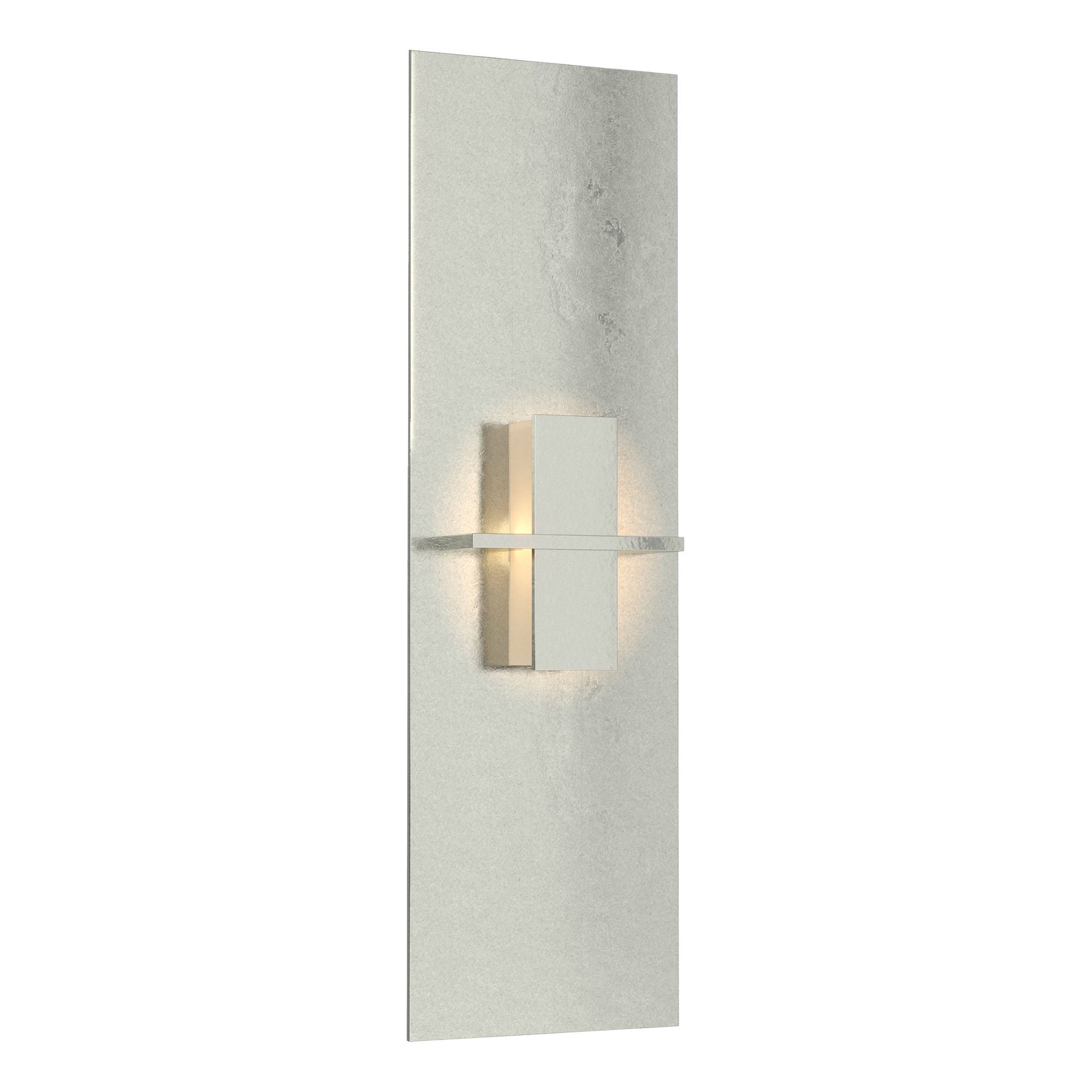Aperture Vertical Sconce 1-Light White Art Glass (BB) in Sterling