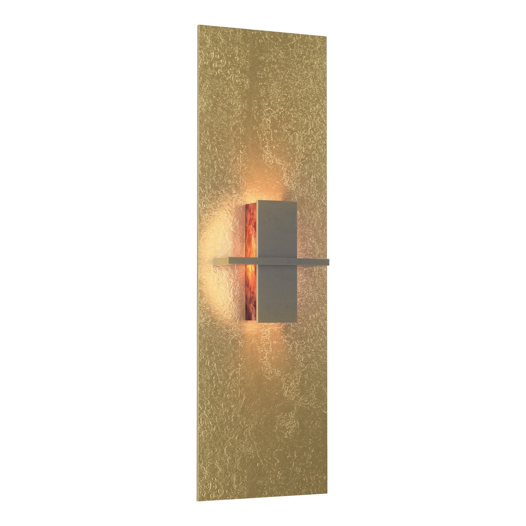 Aperture Vertical Sconce 1-Light Topaz Glass (ZB) in Modern Brass