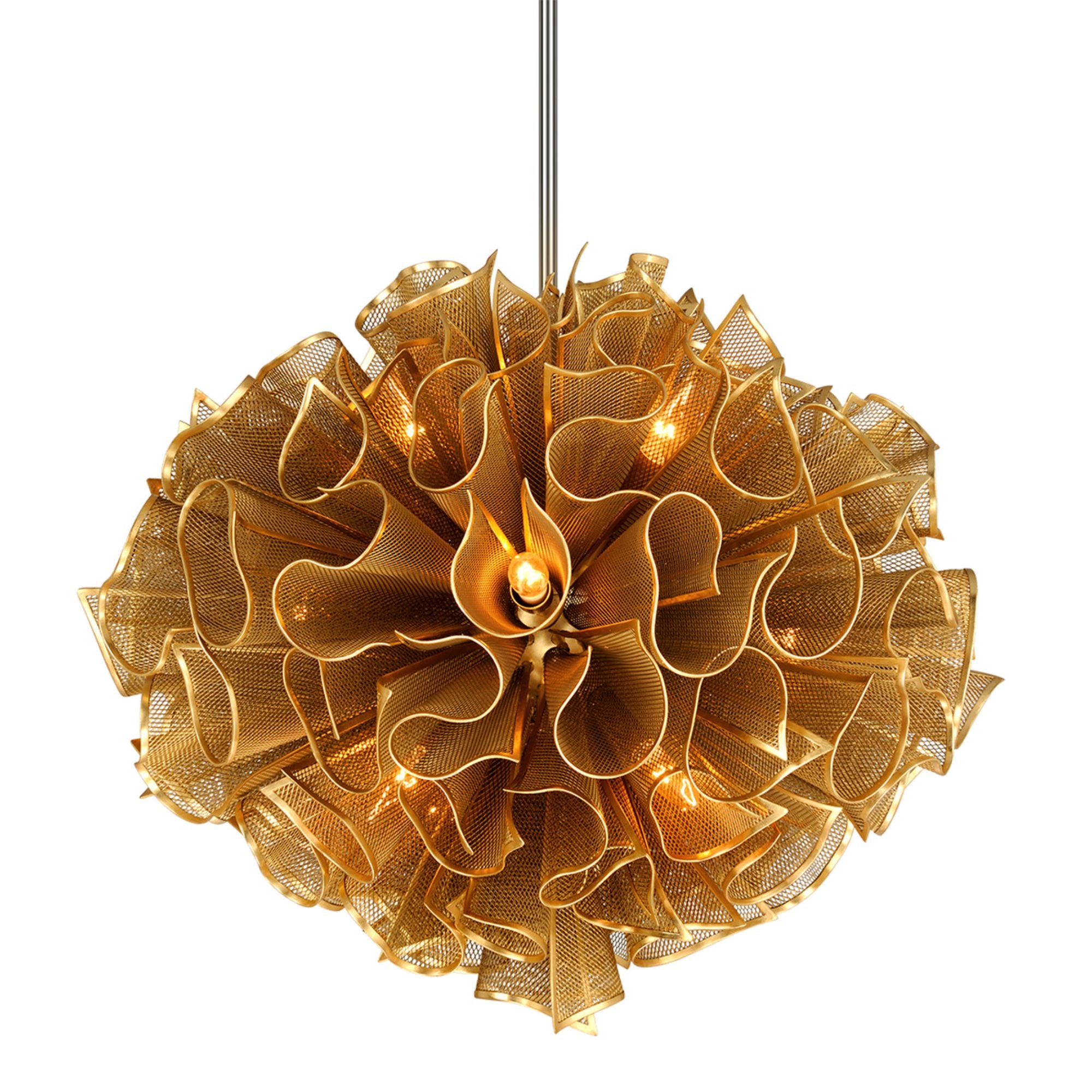 Pulse 12-Light Chandelier in Gold Leaf 31W x 30.5H