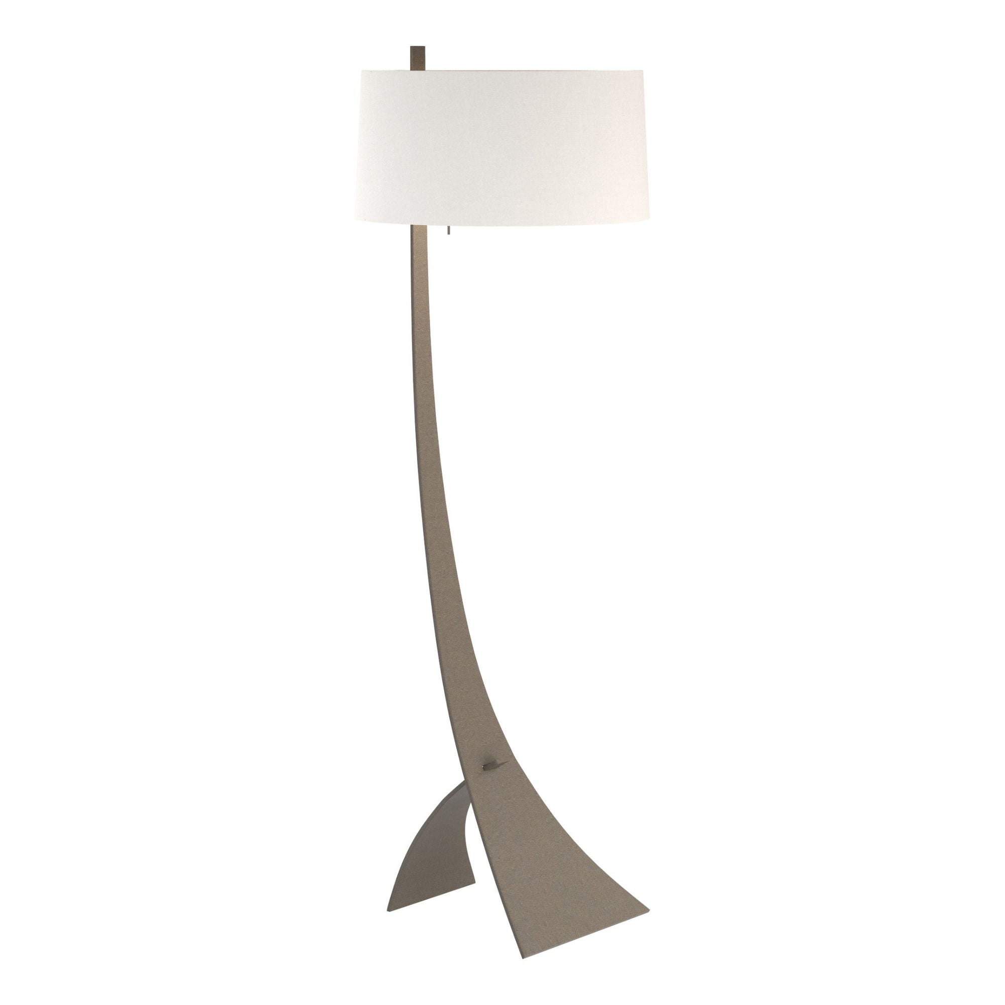 Stasis Floor Lamp 1-Light Natural Anna Shade (SF) in Dark Smoke - Center Dimmer