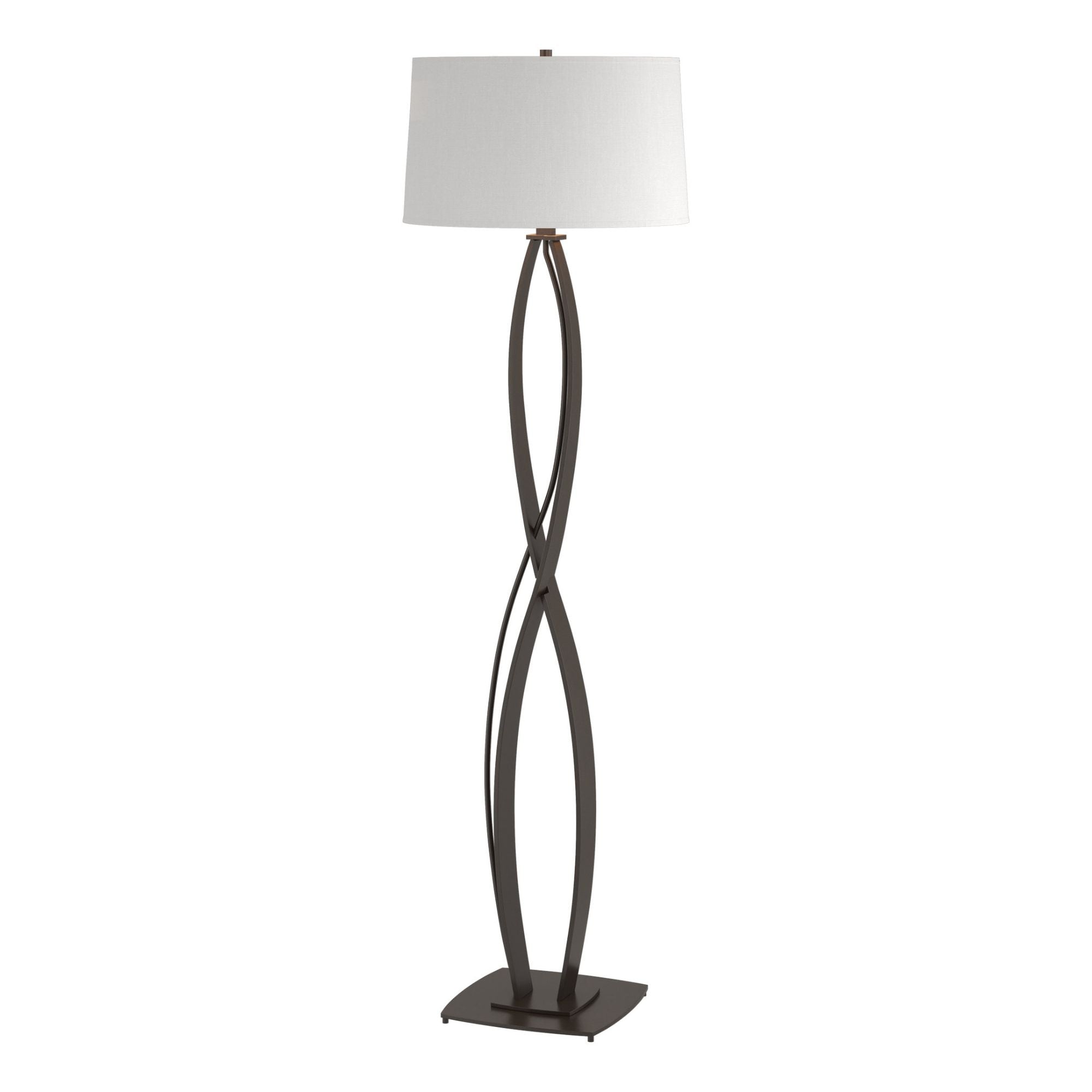 Almost Infinity Floor Lamp 1-Light Natural Anna Shade (SF) in Oil Rubbed Bronze - Dimmer on Socket