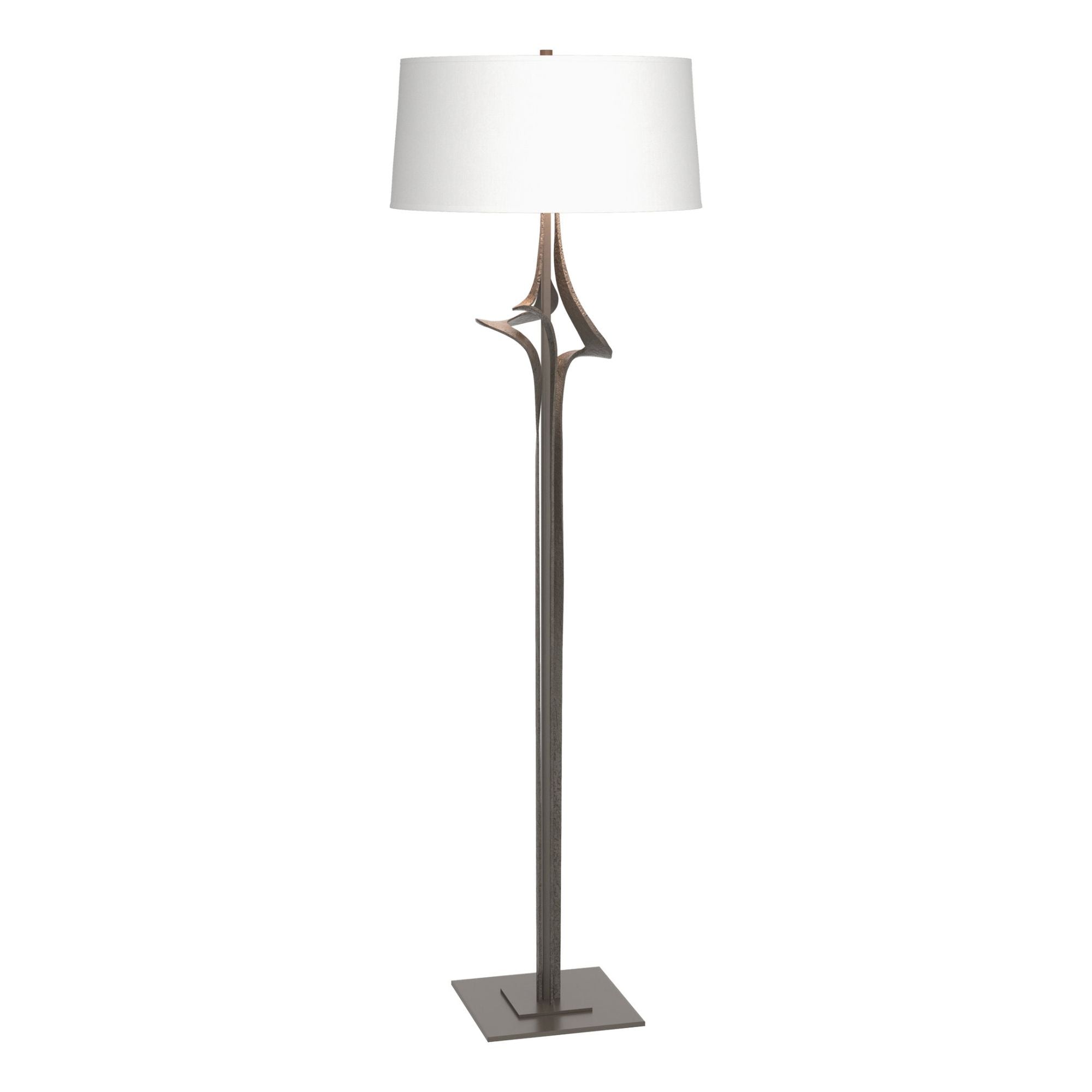Antasia Floor Lamp 1-Light Natural Anna Shade (SF) in Dark Smoke - Dimmer on Socket