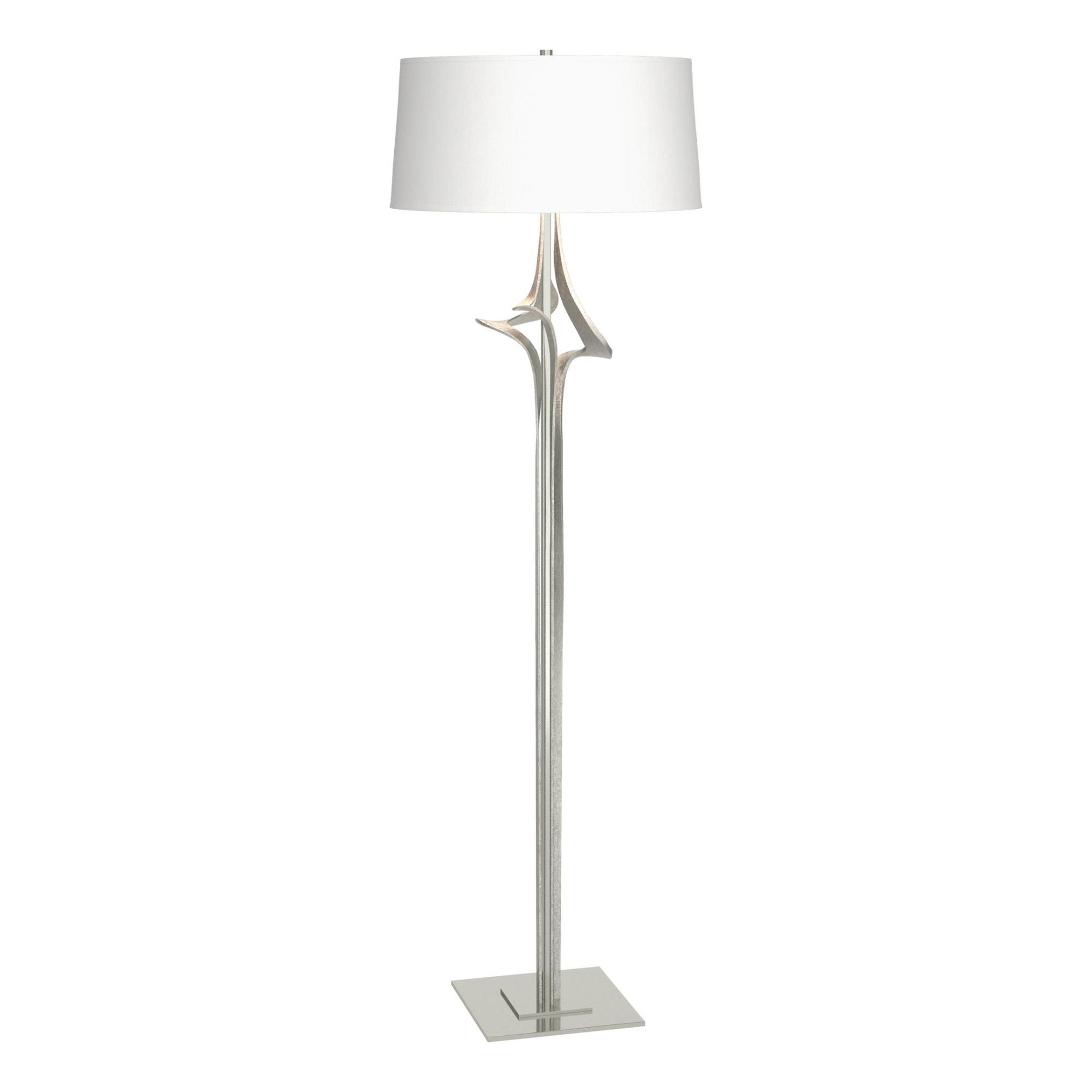 Antasia Floor Lamp 1-Light Natural Anna Shade (SF) in Sterling - Dimmer on Socket