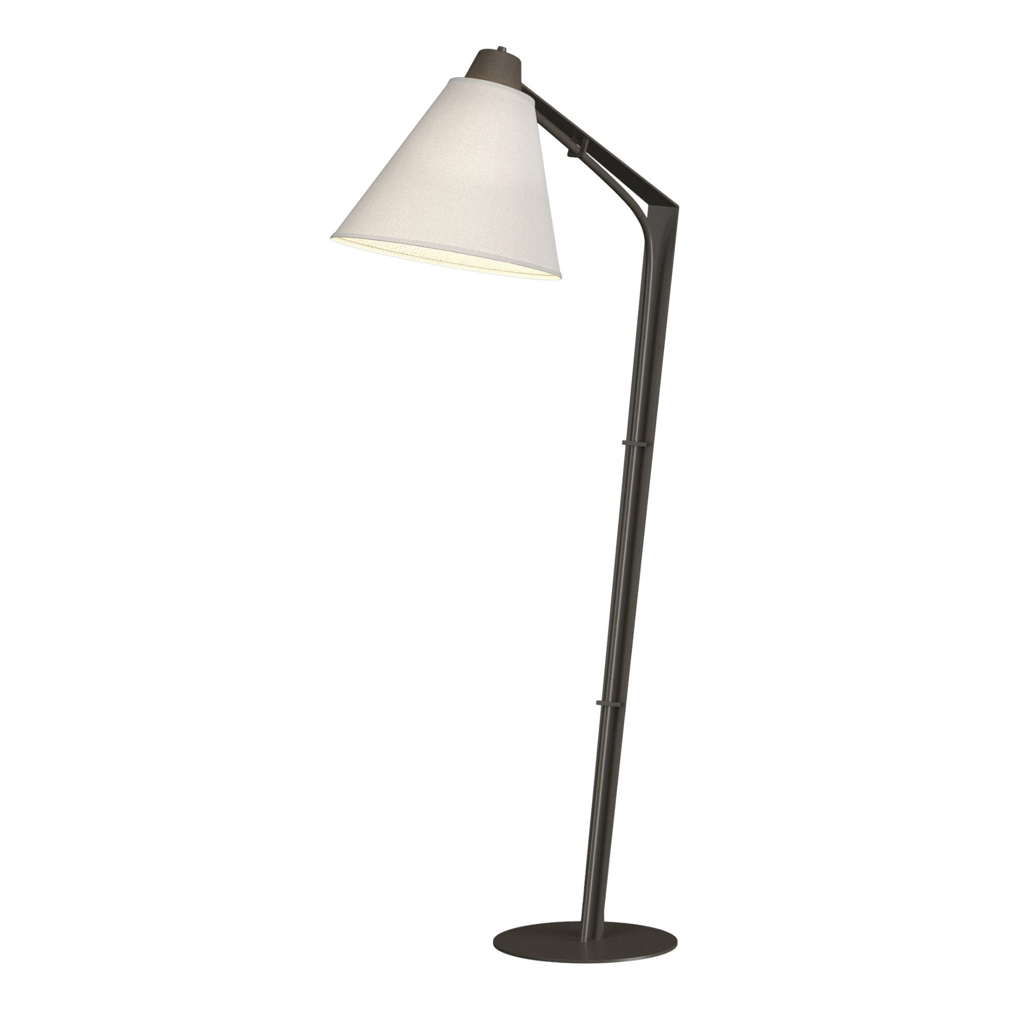Reach Floor Lamp 1-Light Natural Anna Shade (SF) in Dark Smoke - Dimmer on Socket