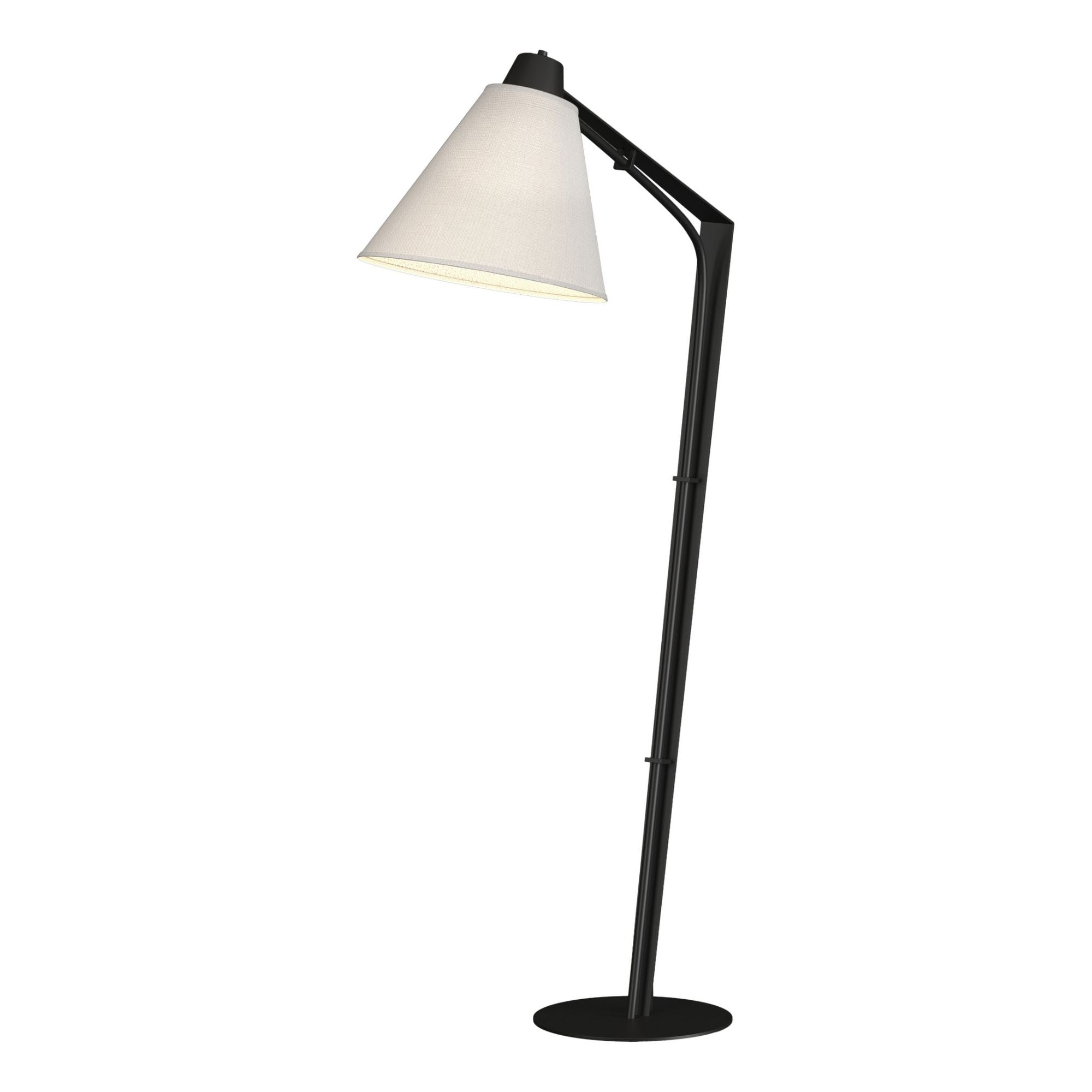 Reach Floor Lamp 1-Light Natural Anna Shade (SF) in Black - Dimmer on Socket