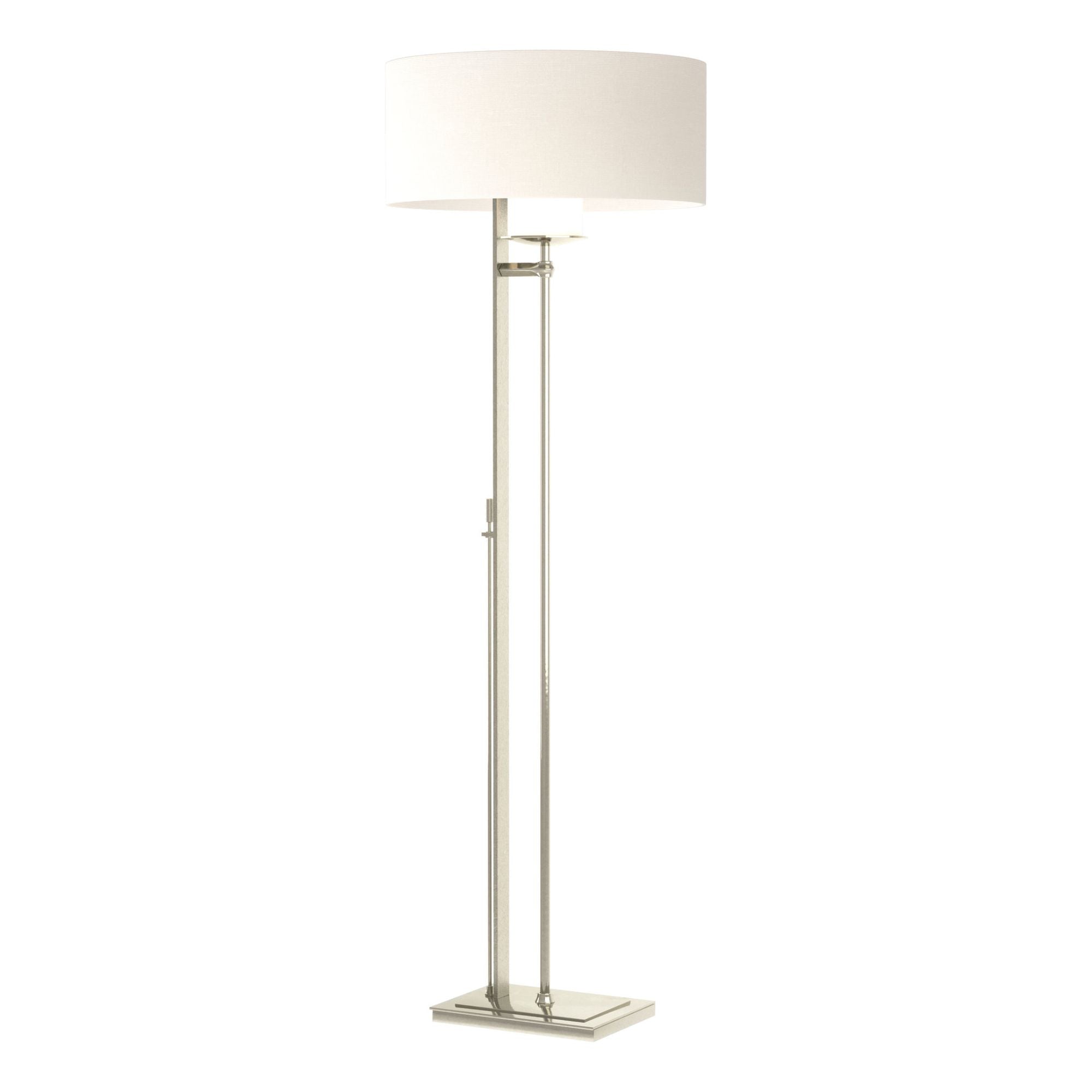 Rook Floor Lamp 1-Light Natural Anna Shade (SF) in Sterling - Dimmer on Base