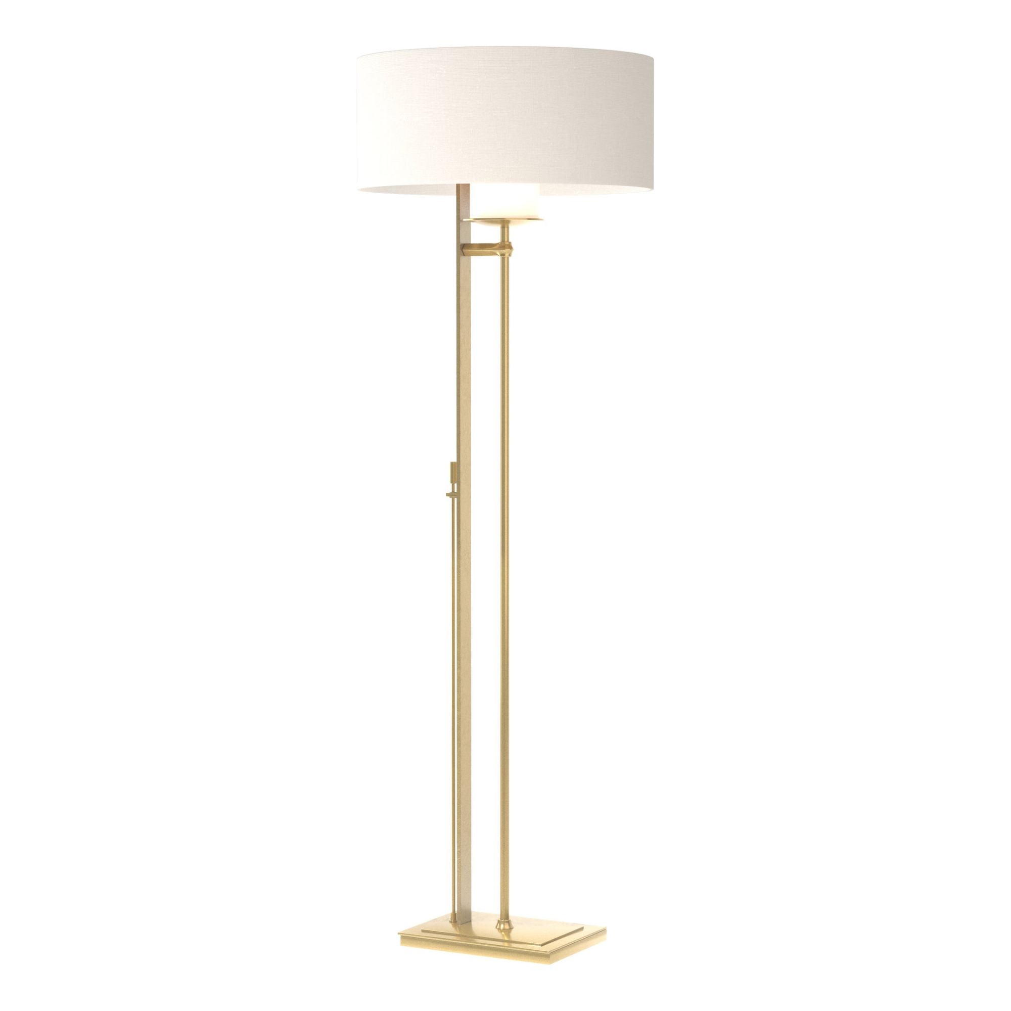 Rook Floor Lamp 1-Light Natural Anna Shade (SF) in Modern Brass - Dimmer on Base