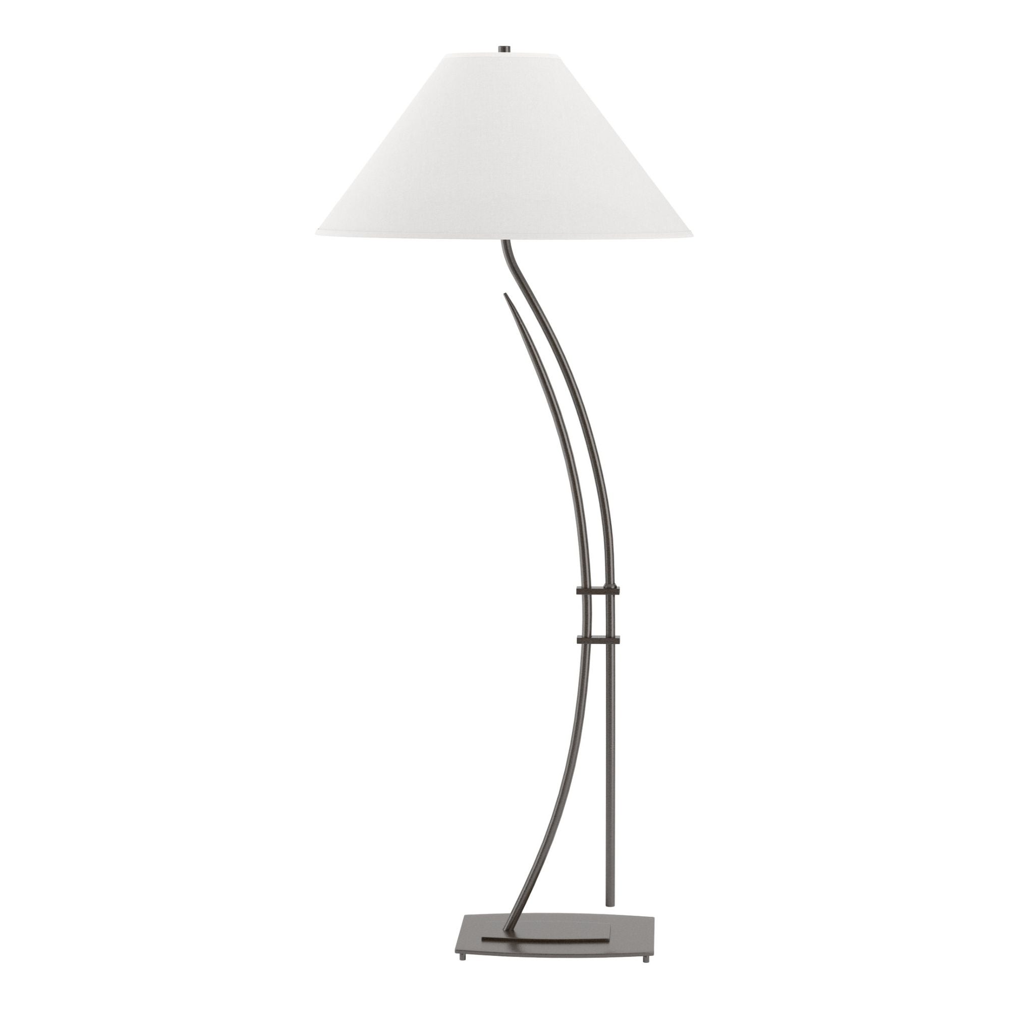 Metamorphic Contemporary Floor Lamp 1-Light Natural Anna Shade (SF) in Oil Rubbed Bronze