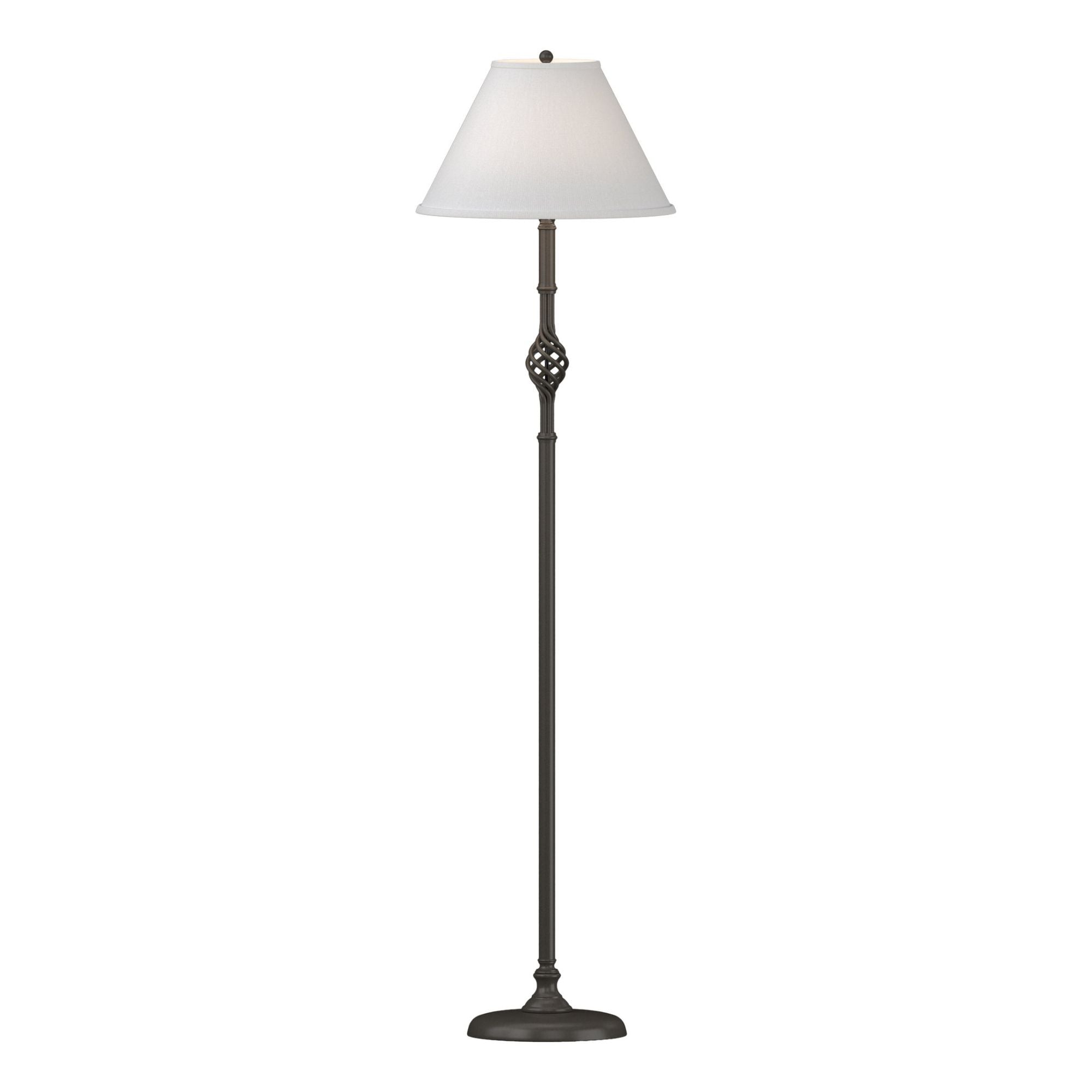 Twist Basket Floor Lamp 1-Light Natural Anna Shade (SF) in Dark Smoke