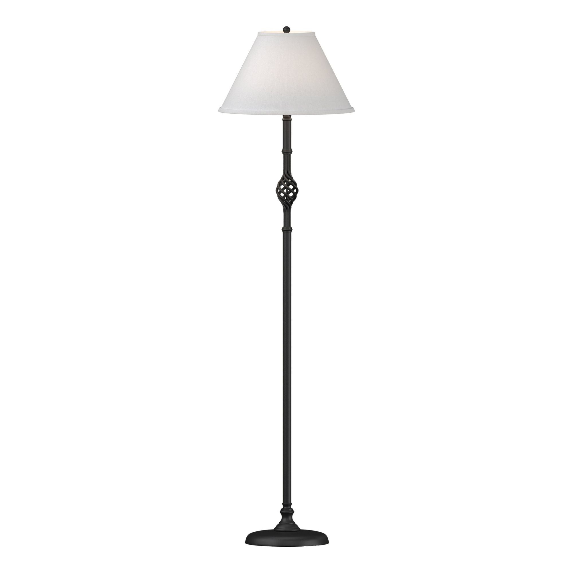 Twist Basket Floor Lamp 1-Light Natural Anna Shade (SF) in Black