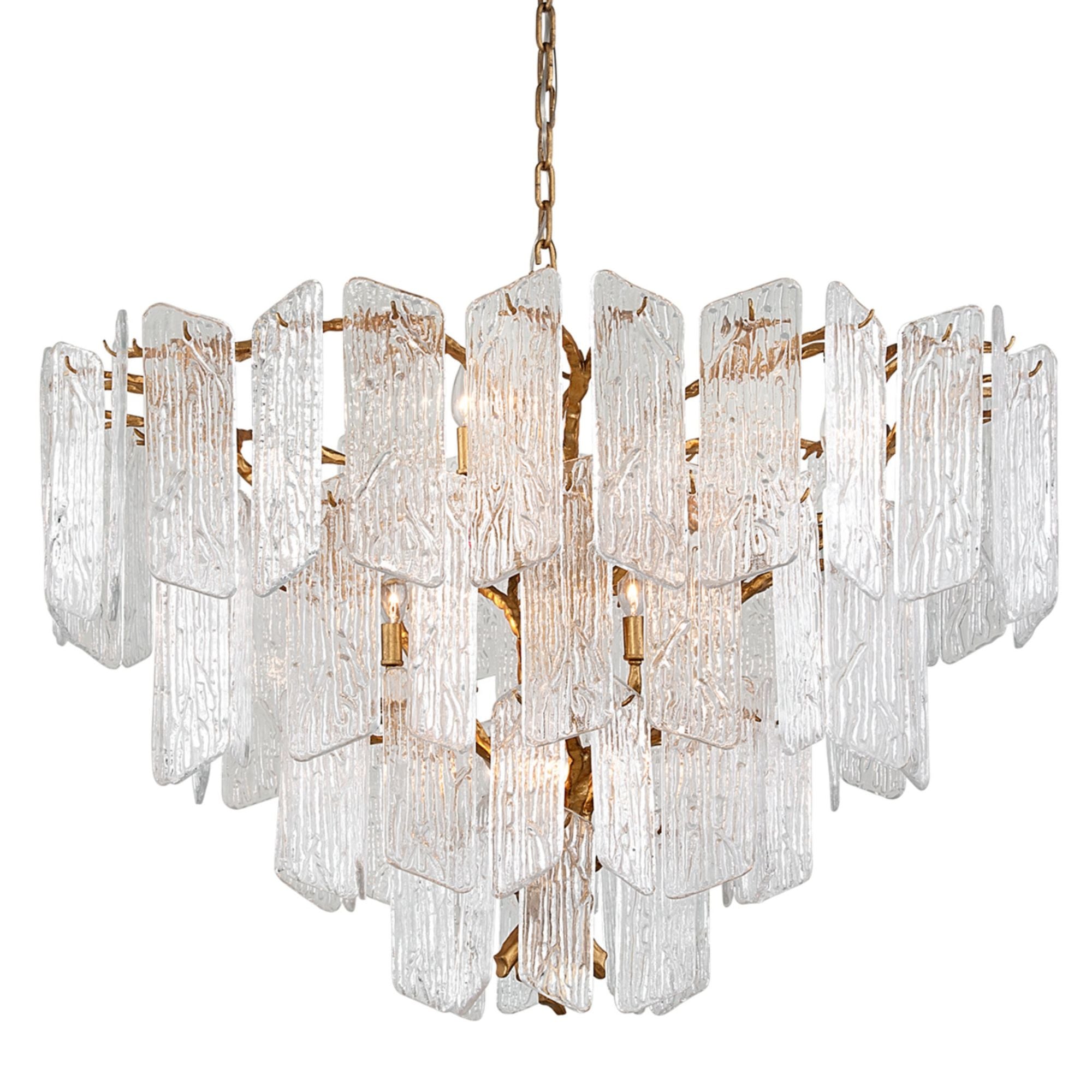 Piemonte 12-Light Chandelier in Gold Leaf 43.5W x 33.5H
