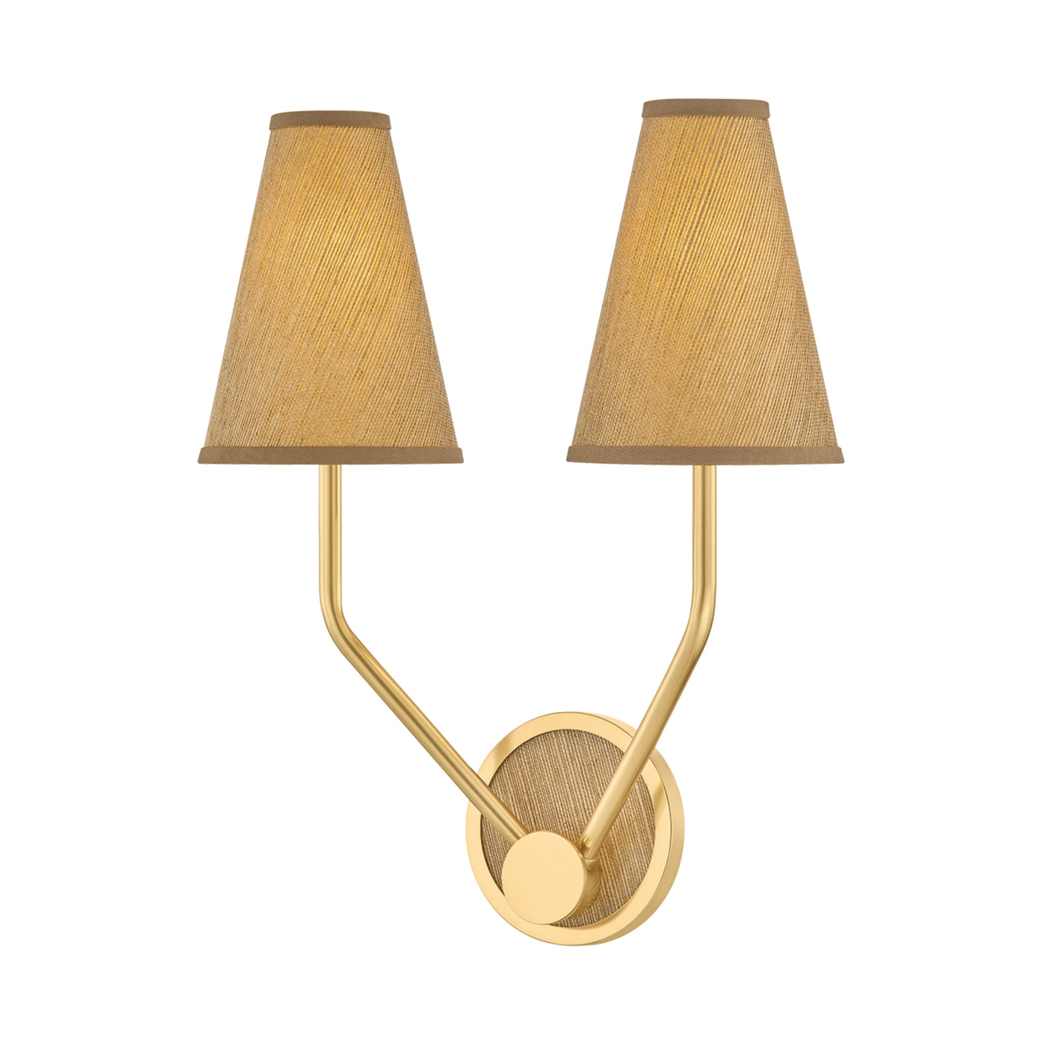 Buskirk 2-Light Wall Sconce in Aged Brass 15W x 17.75H