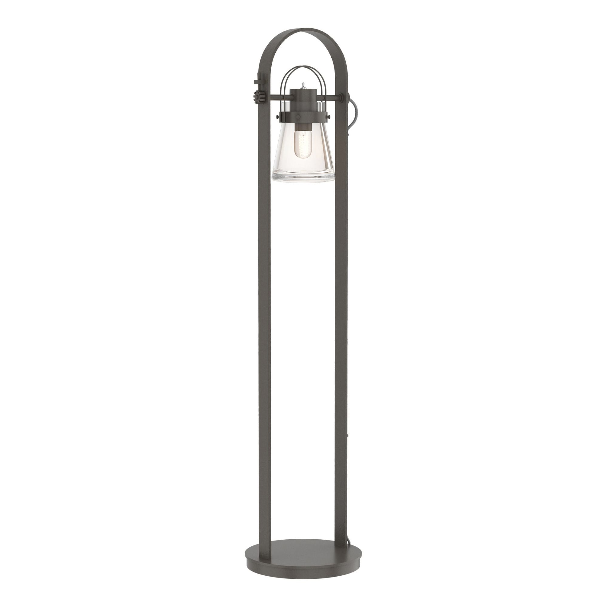 Erlenmeyer Floor Lamp 1-Light Clear Glass (ZM) in Dark Smoke - On Base