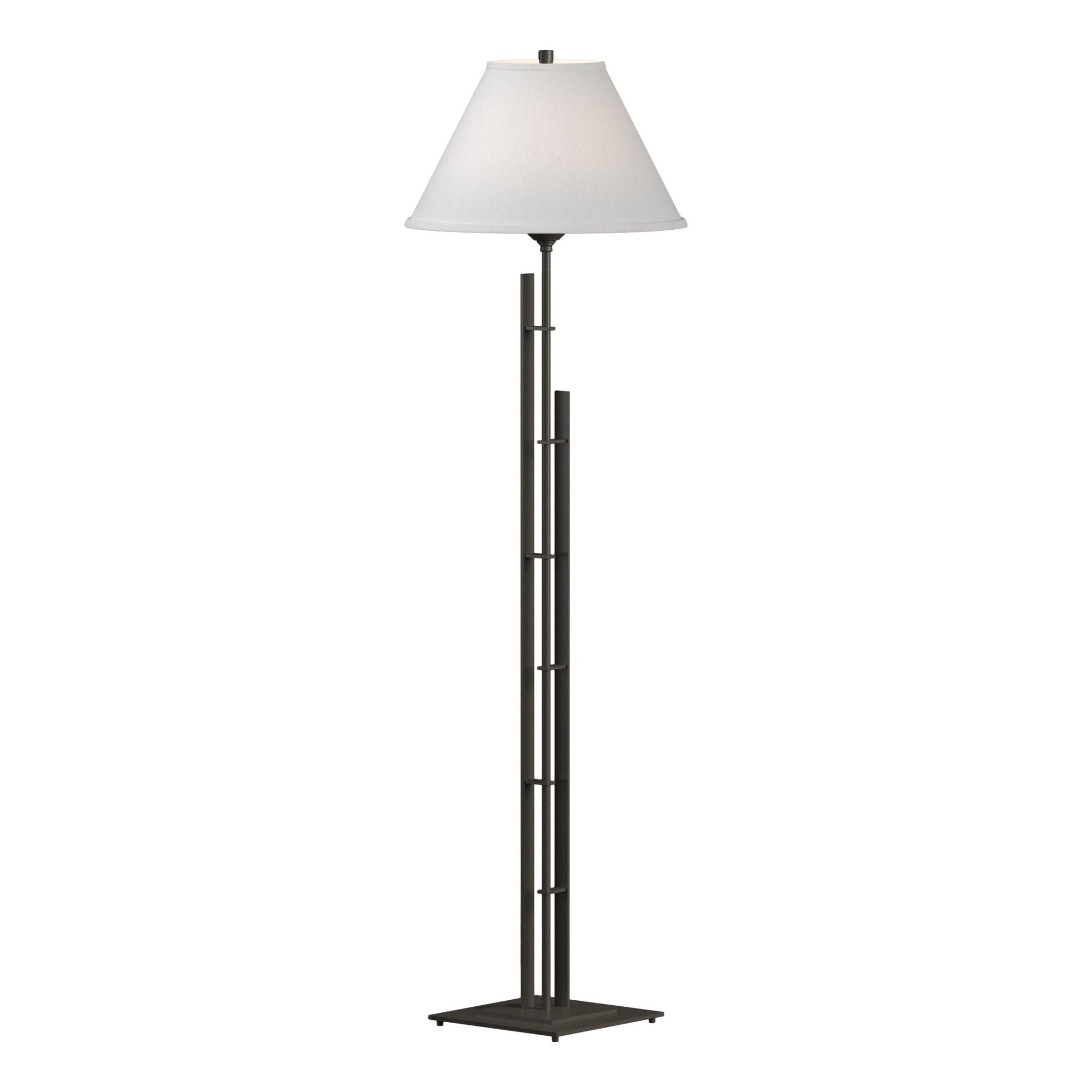 Metra Double Floor Lamp 1-Light Natural Anna Shade (SF) in Dark Smoke