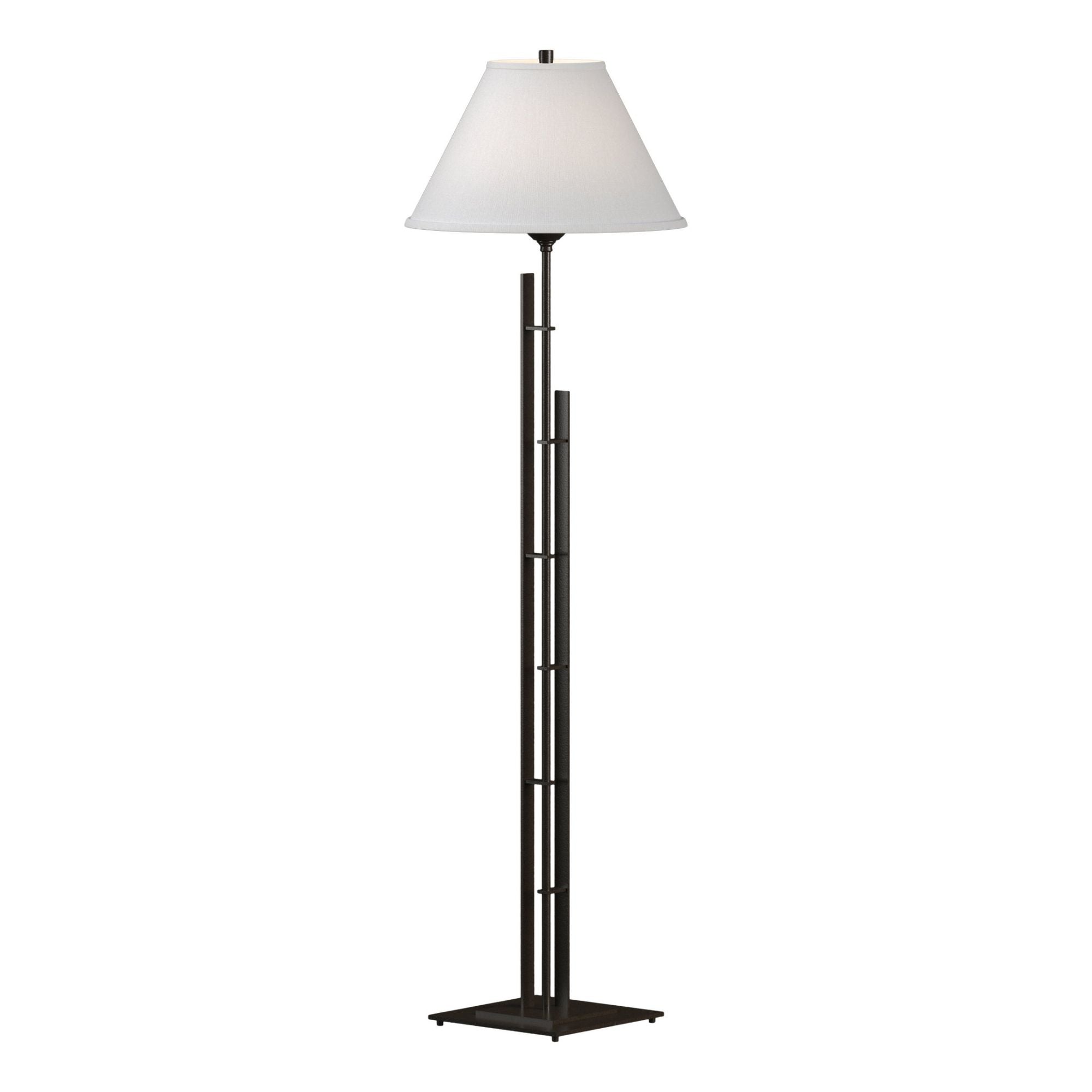 Metra Double Floor Lamp 1-Light Natural Anna Shade (SF) in Oil Rubbed Bronze