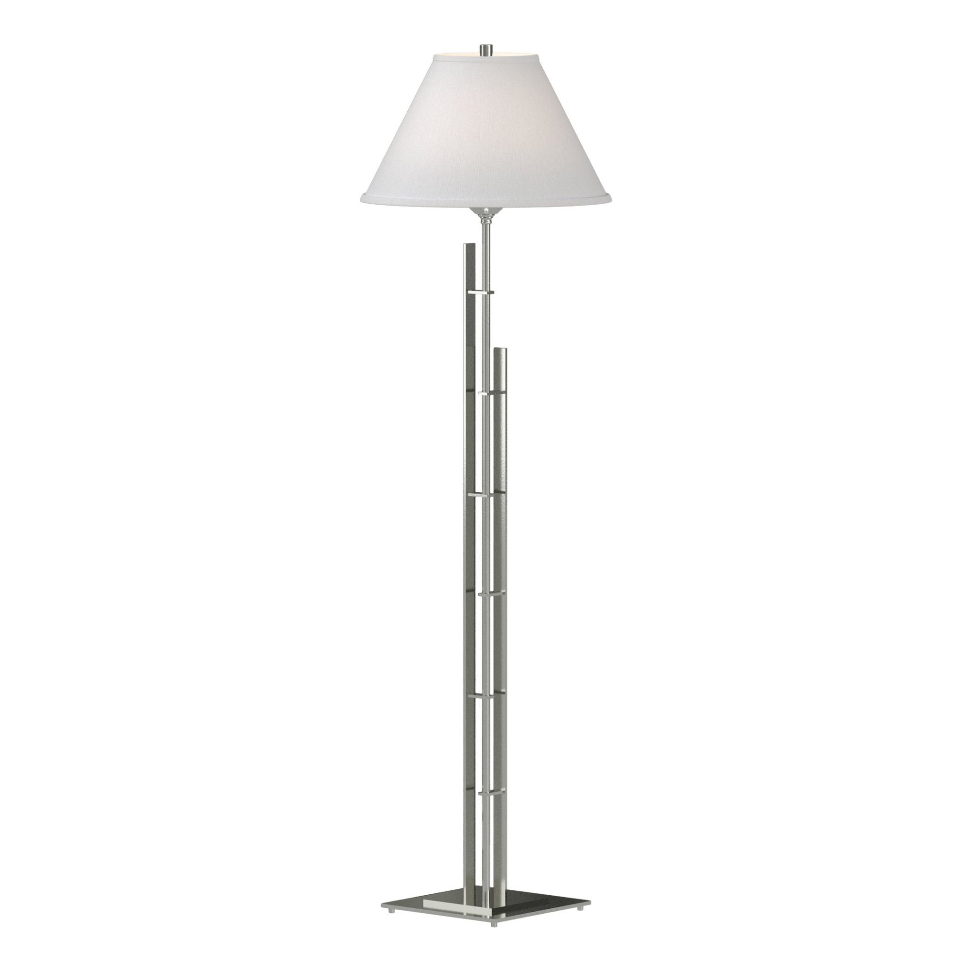Metra Double Floor Lamp 1-Light Natural Anna Shade (SF) in Sterling
