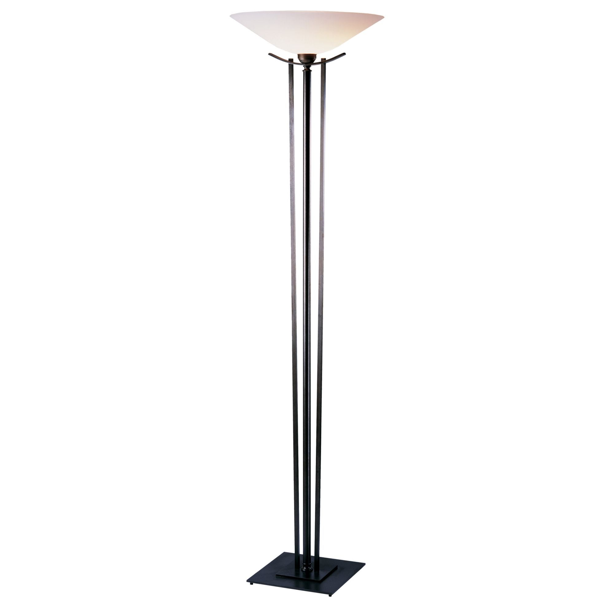 Taper Torchiere 1-Light Opal Glass (GG) in Dark Smoke