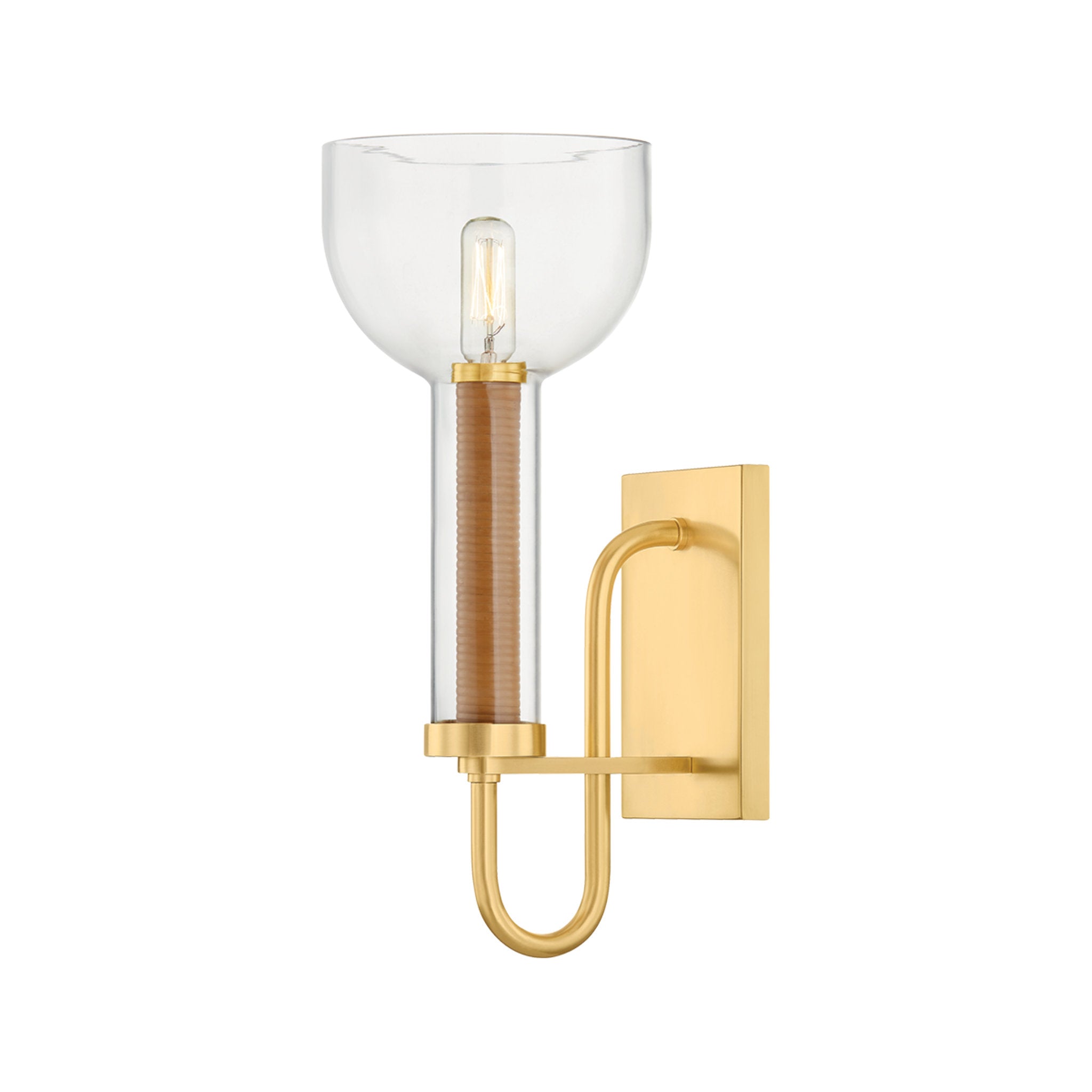 Narrowsburg 1-Light Wall Sconce in Aged Brass 6W x 14.5H