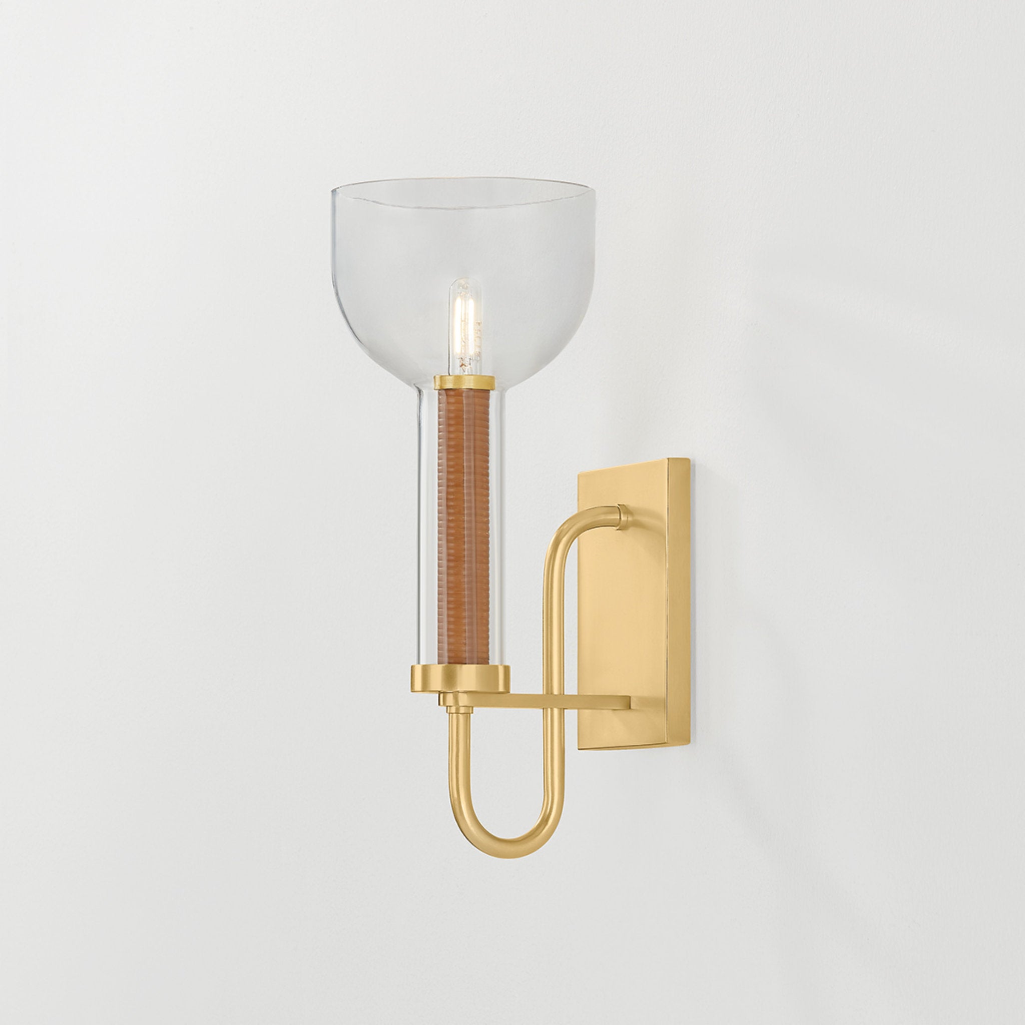 Narrowsburg 1-Light Wall Sconce in Aged Brass 6W x 14.5H