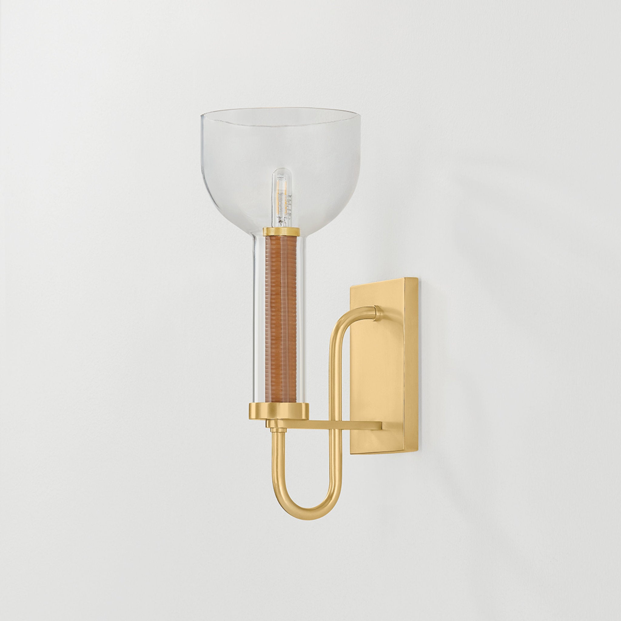 Narrowsburg 1-Light Wall Sconce in Aged Brass 6W x 14.5H