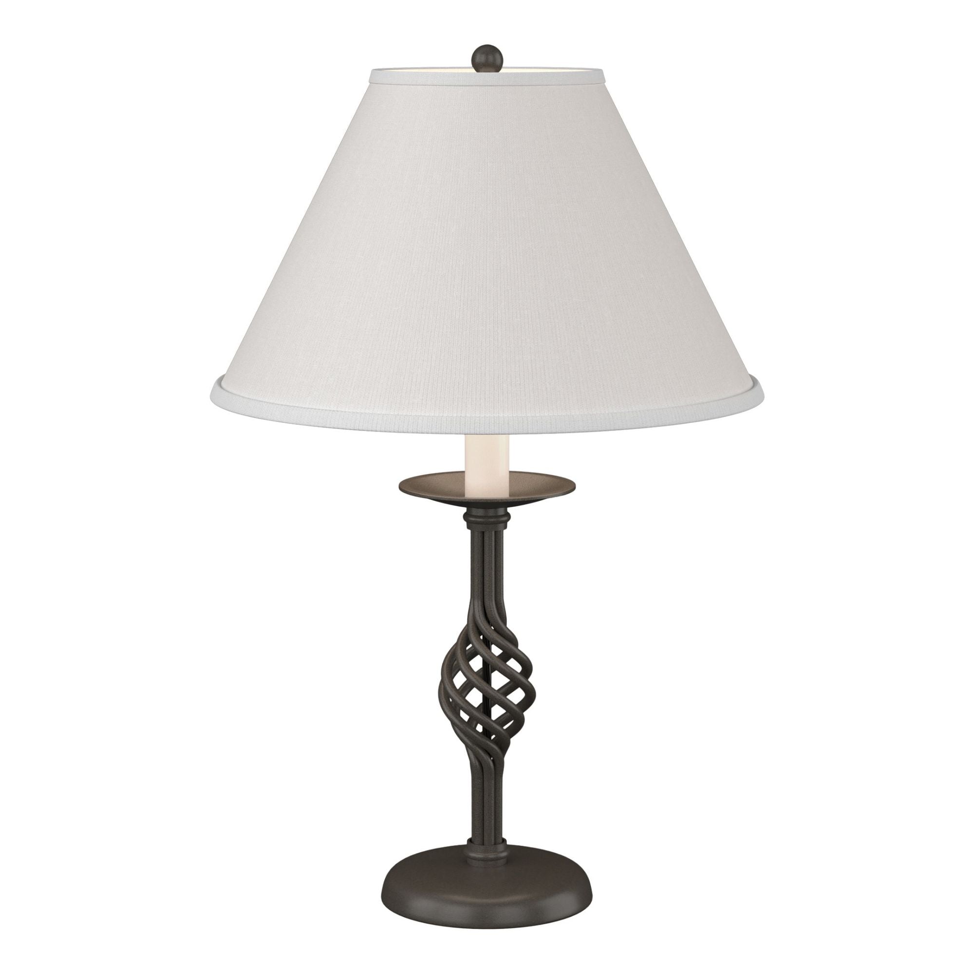 Twist Basket Table Lamp 1-Light Natural Anna Shade (SF) in Dark Smoke