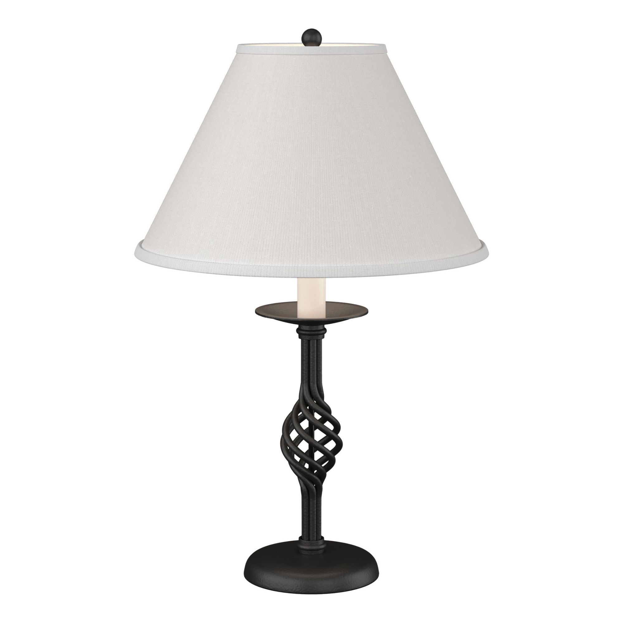 Twist Basket Table Lamp 1-Light Natural Anna Shade (SF) in Black