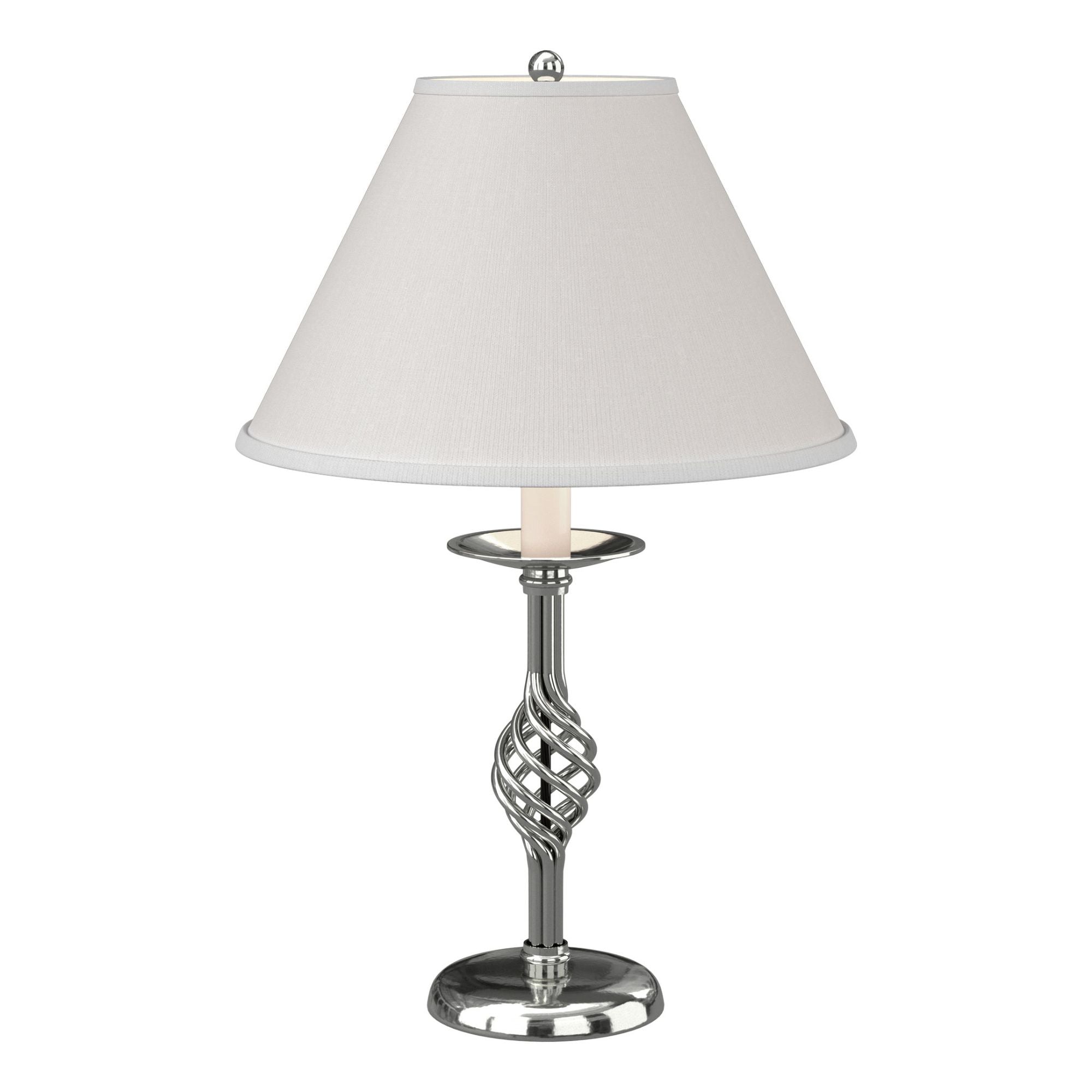 Twist Basket Table Lamp 1-Light Natural Anna Shade (SF) in Sterling