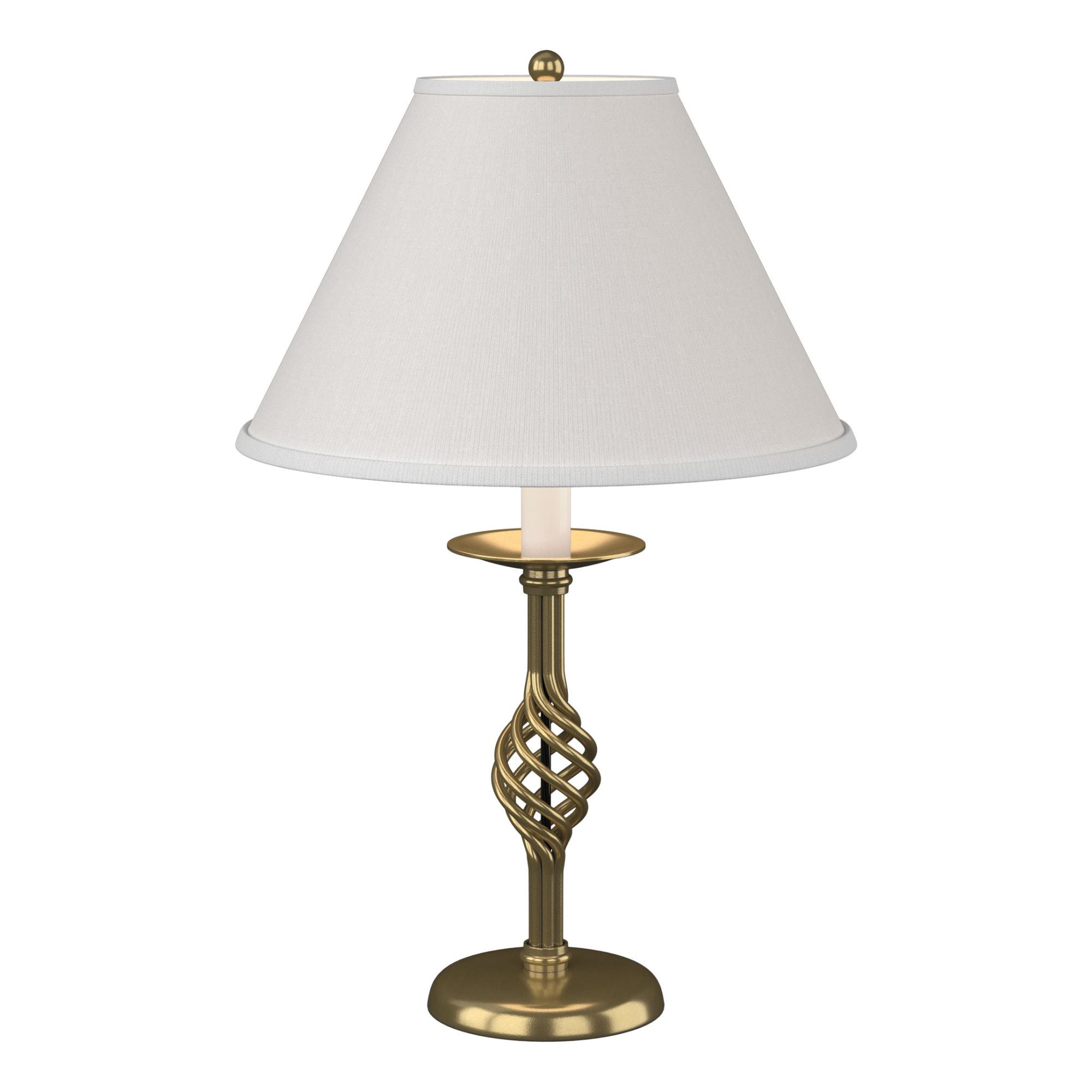 Twist Basket Table Lamp 1-Light Natural Anna Shade (SF) in Modern Brass