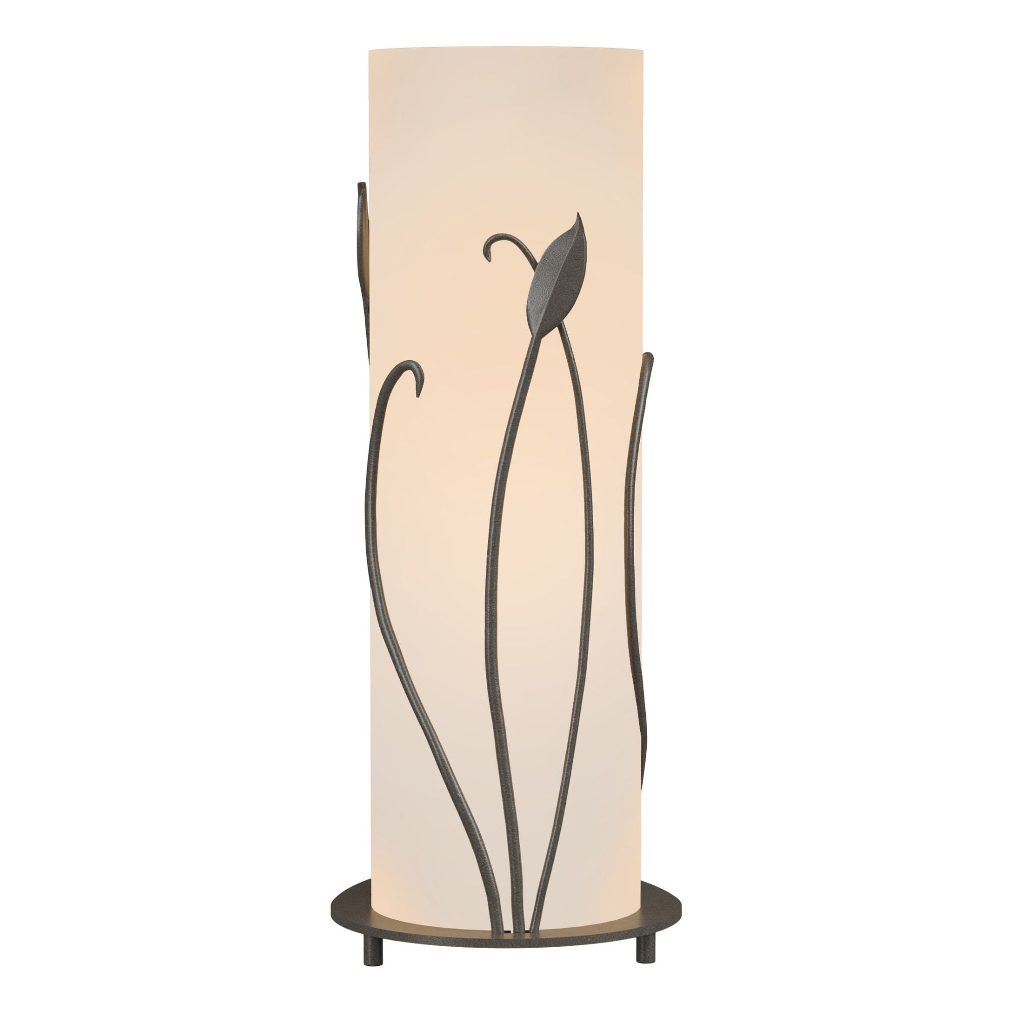 Forged Leaves Table Lamp 1-Light Opal Glass (GG) in Dark Smoke - On Base