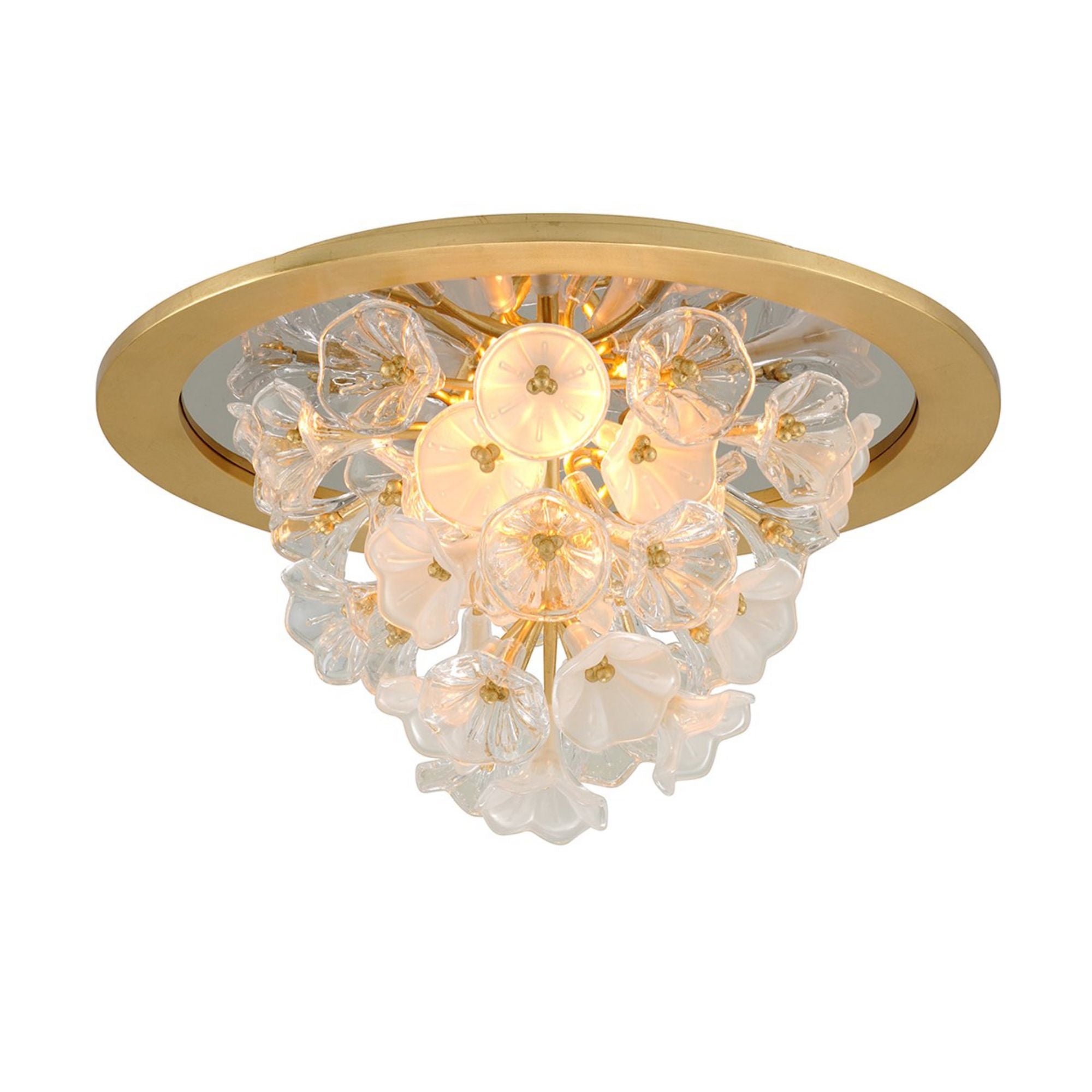 Jasmine 3-Light Flush Mount in Gold Leaf 21.75W x 12.25H