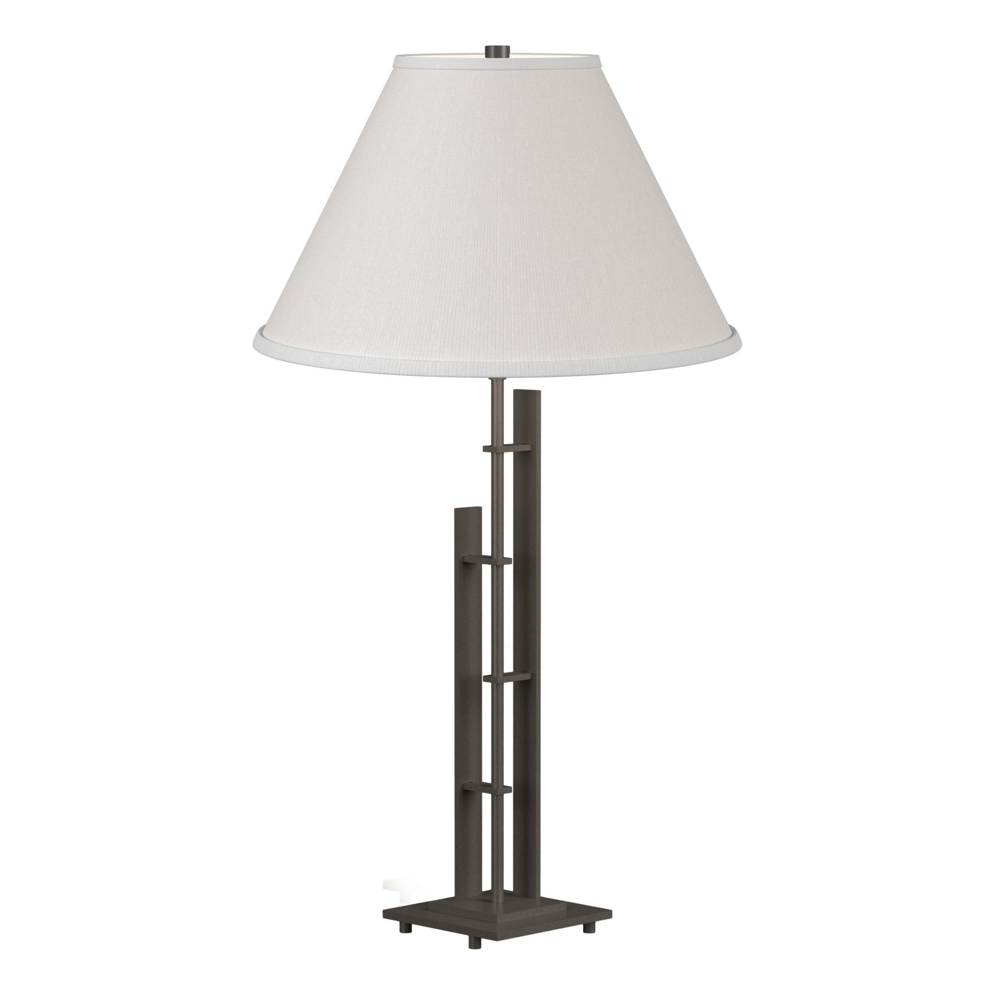 Metra Double Table Lamp 1-Light Natural Anna Shade (SF) in Dark Smoke