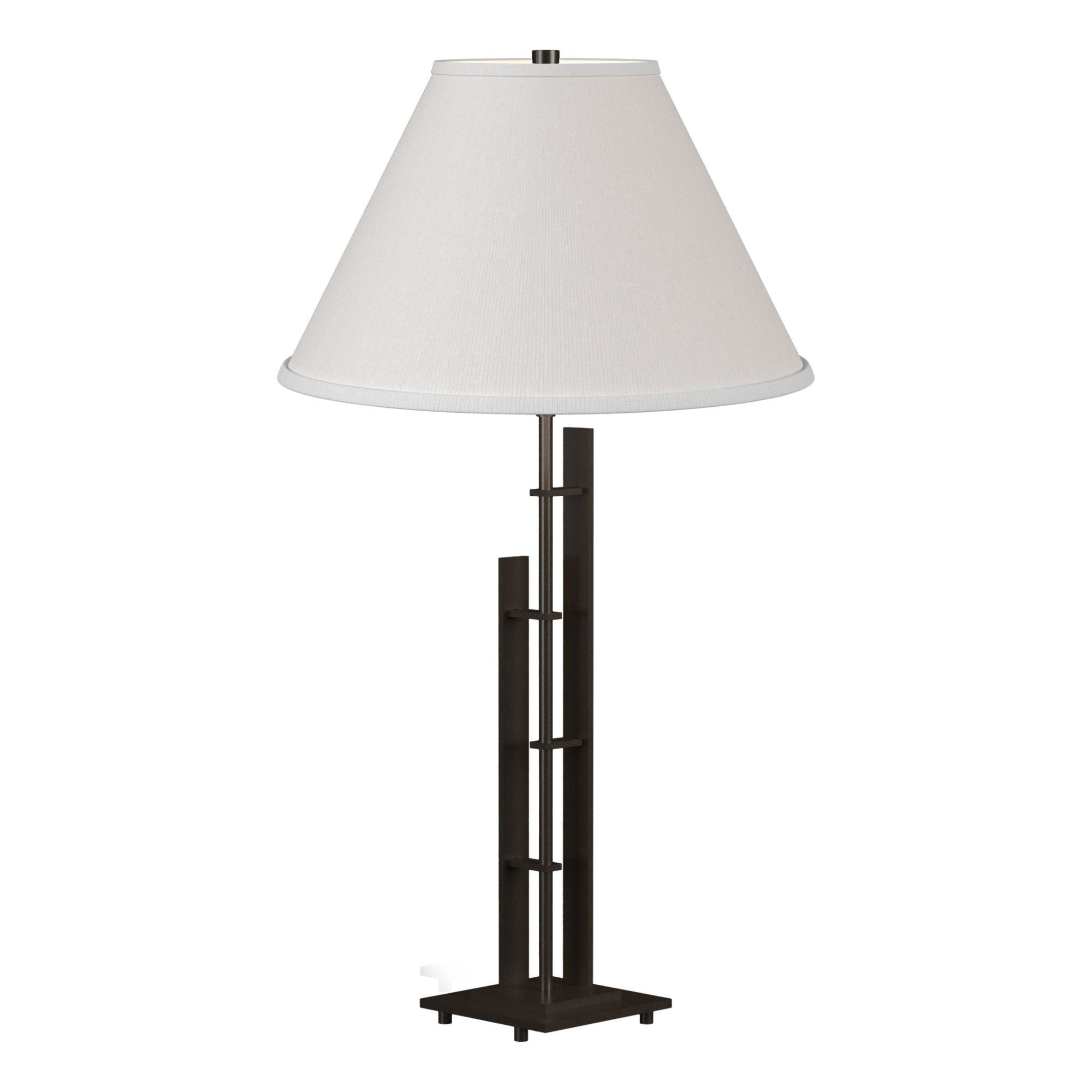 Metra Double Table Lamp 1-Light Natural Anna Shade (SF) in Oil Rubbed Bronze