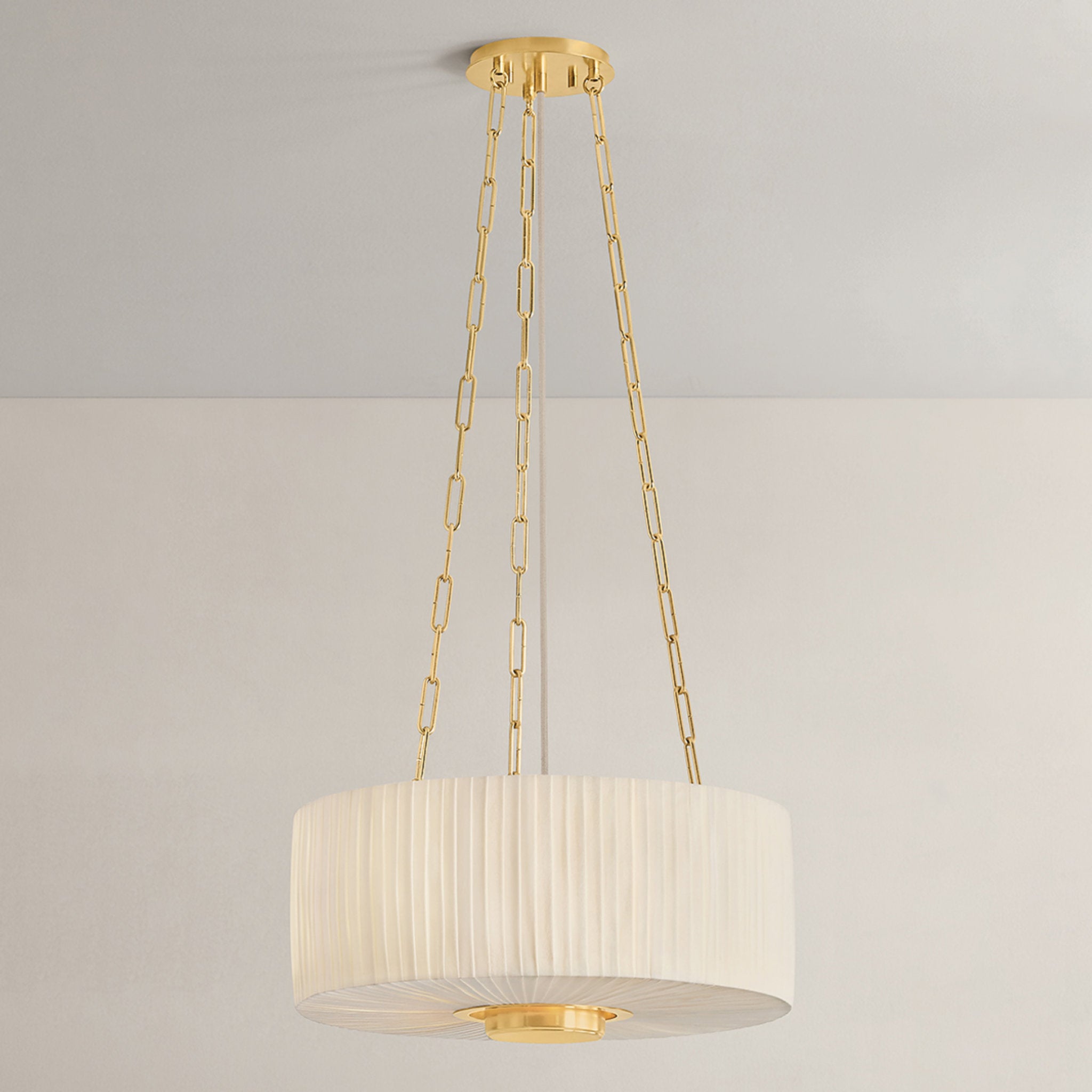 Camby 3-Light Pendant in Aged Brass 20W x 9.25H