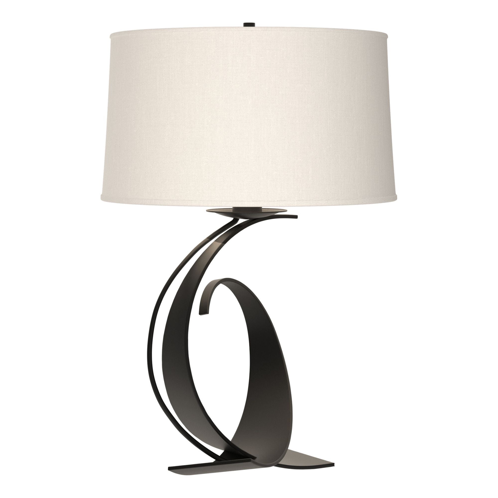 Fullered Impressions Large Table Lamp 1-Light Natural Anna Shade (SF) in Black