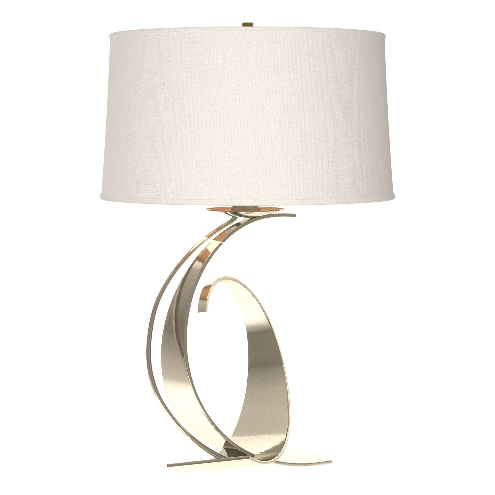 Fullered Impressions Large Table Lamp 1-Light Natural Anna Shade (SF) in Sterling