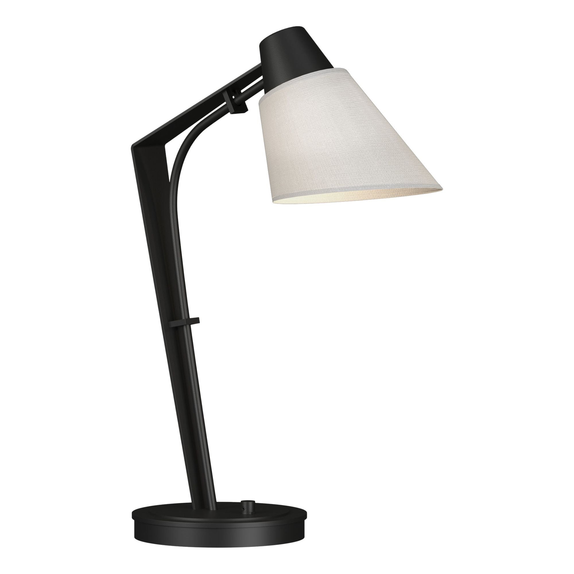 Reach Table Lamp 1-Light Natural Anna Shade (SF) in Black - Dimmer on Base