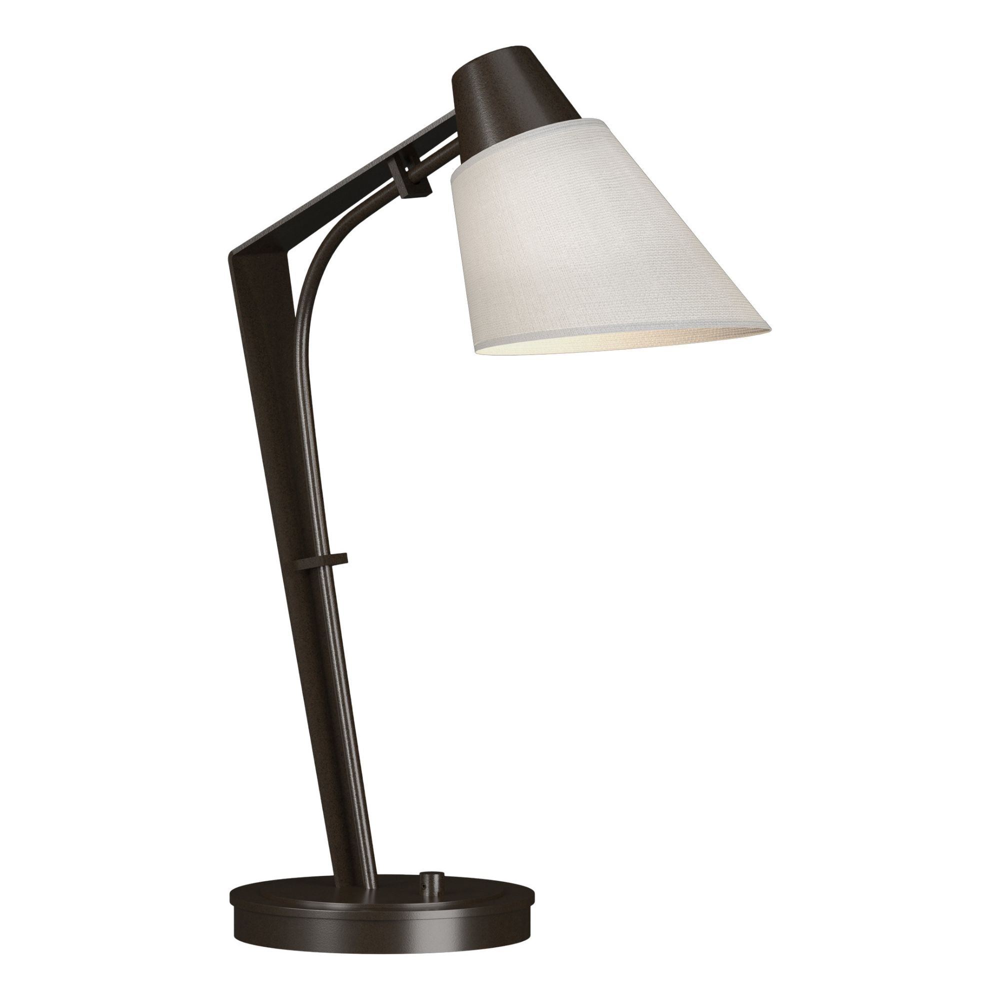 Reach Table Lamp 1-Light Natural Anna Shade (SF) in Oil Rubbed Bronze - Dimmer on Base