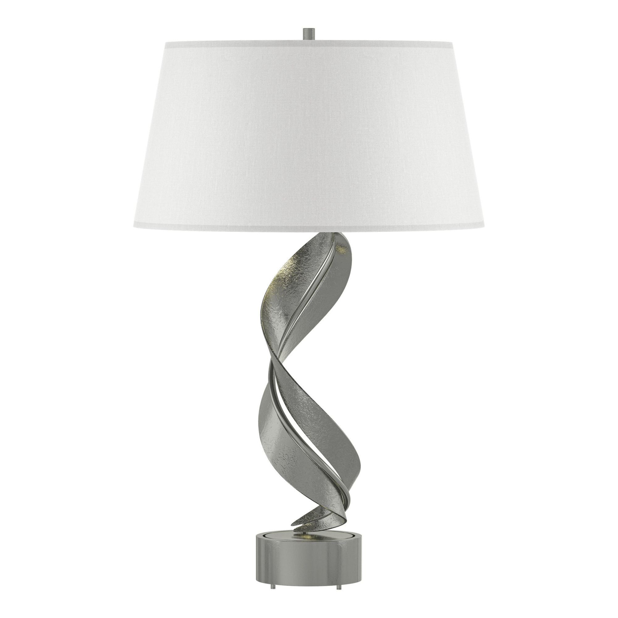 Folio Table Lamp 1-Light Natural Anna Shade (SF) in Sterling - Dimmer on Socket