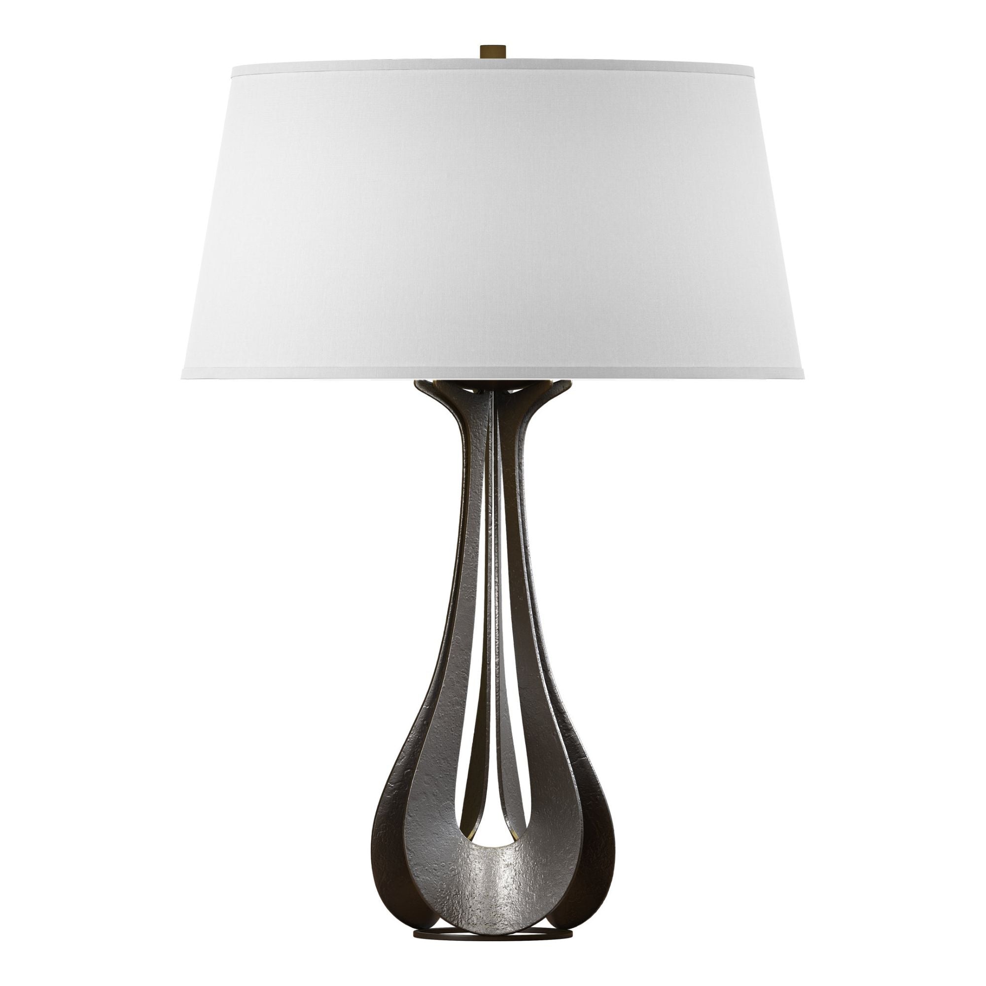 Lino Table Lamp 1-Light Natural Anna Shade (SF) in Oil Rubbed Bronze - Dimmer on Socket