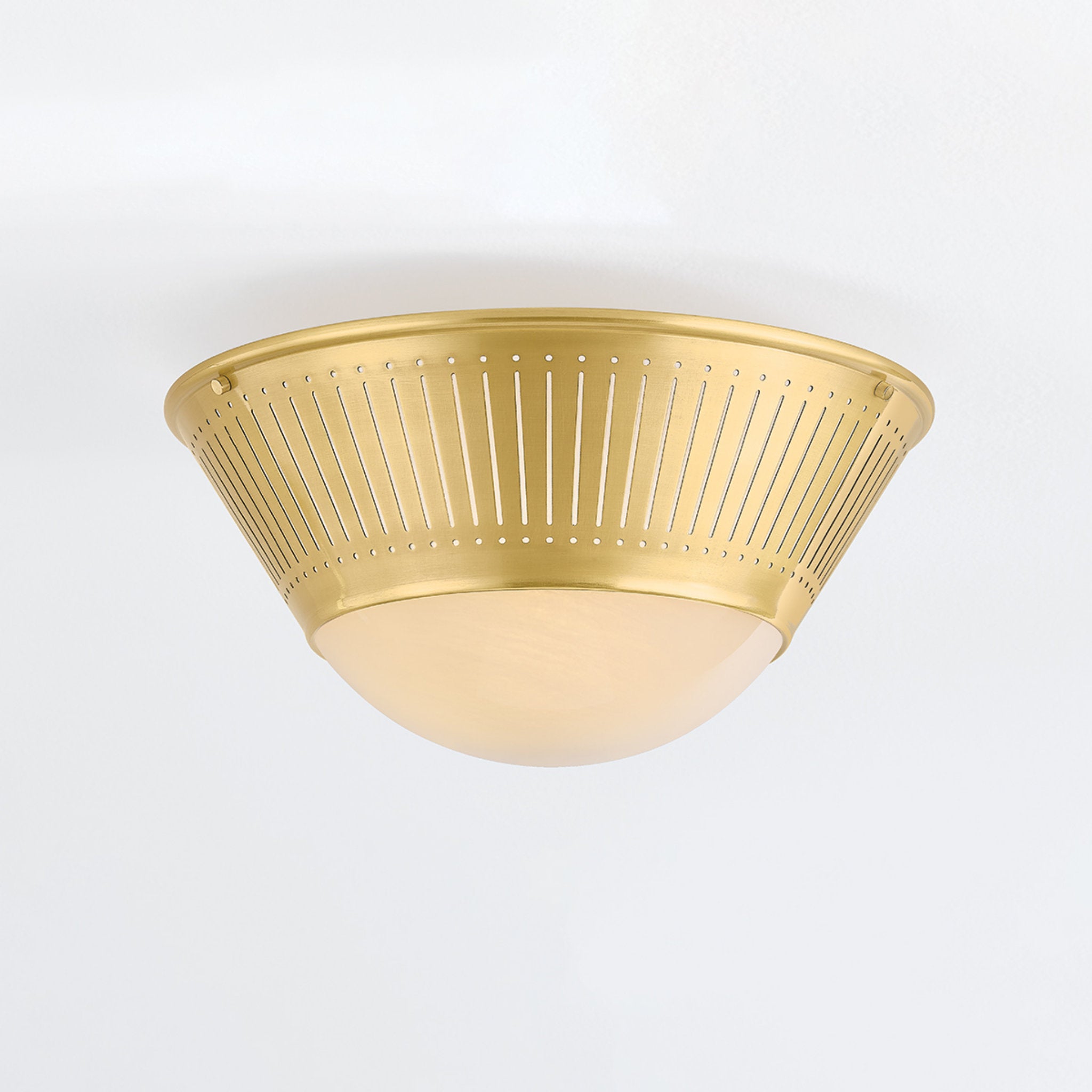 Elsmere 1-Light Flush Mount in Aged Brass 14.25W x 8H